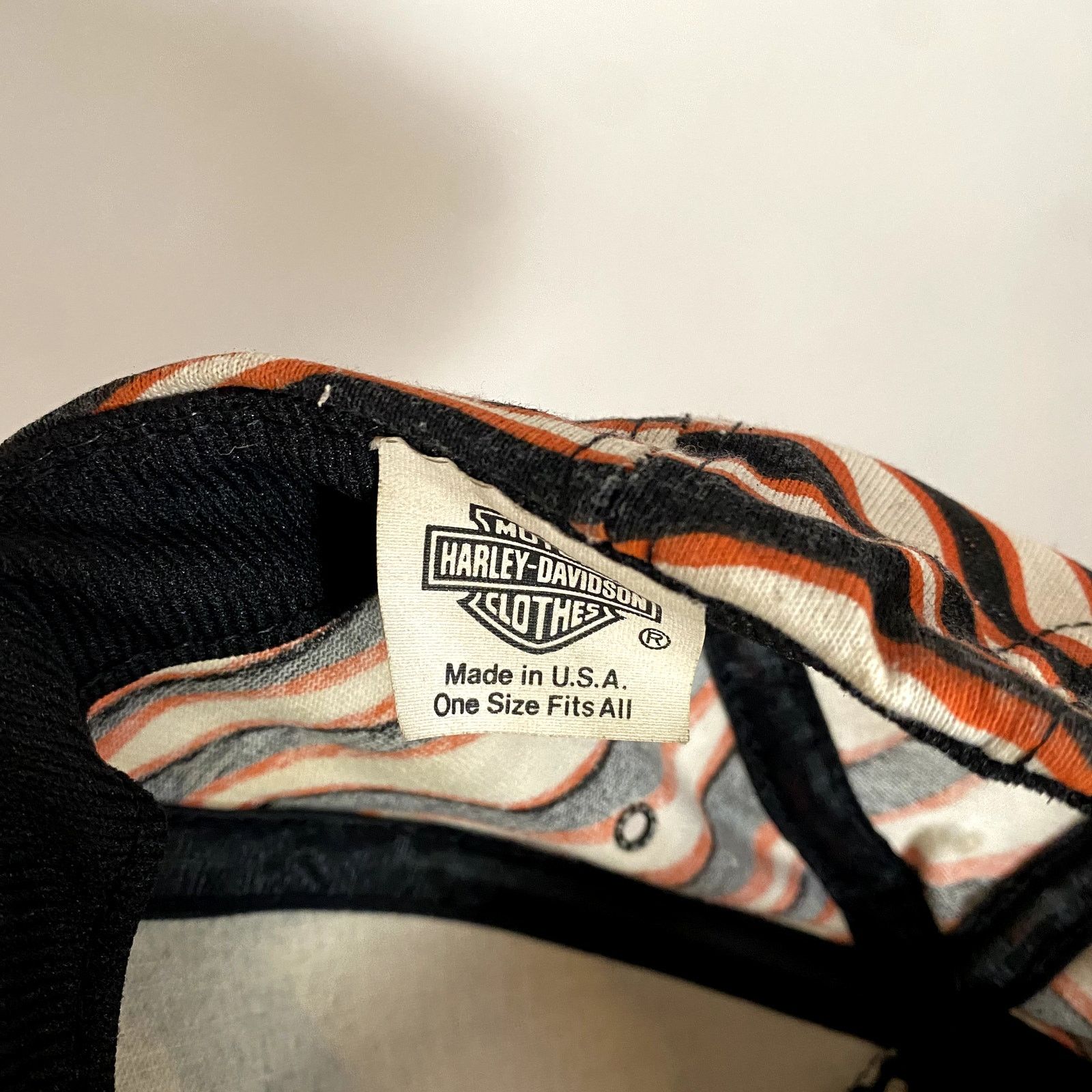 Harley Davidson × Vintage Vintage Harley Davidson Striped Wavy Snapback Hat Size ONE SIZE - 4 Thumbnail