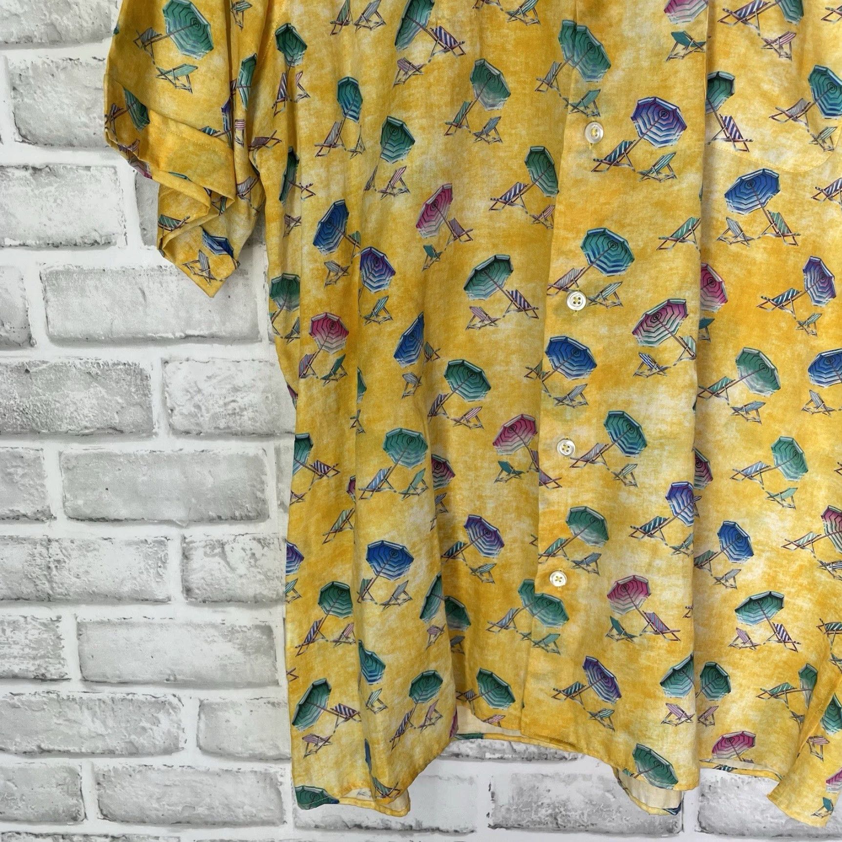 Vintage Solemare Yellow Hawaiian Shirt Mens Size L Short Sleeve Button-Up Shirt Size US L / EU 52-54 / 3 - 3 Thumbnail
