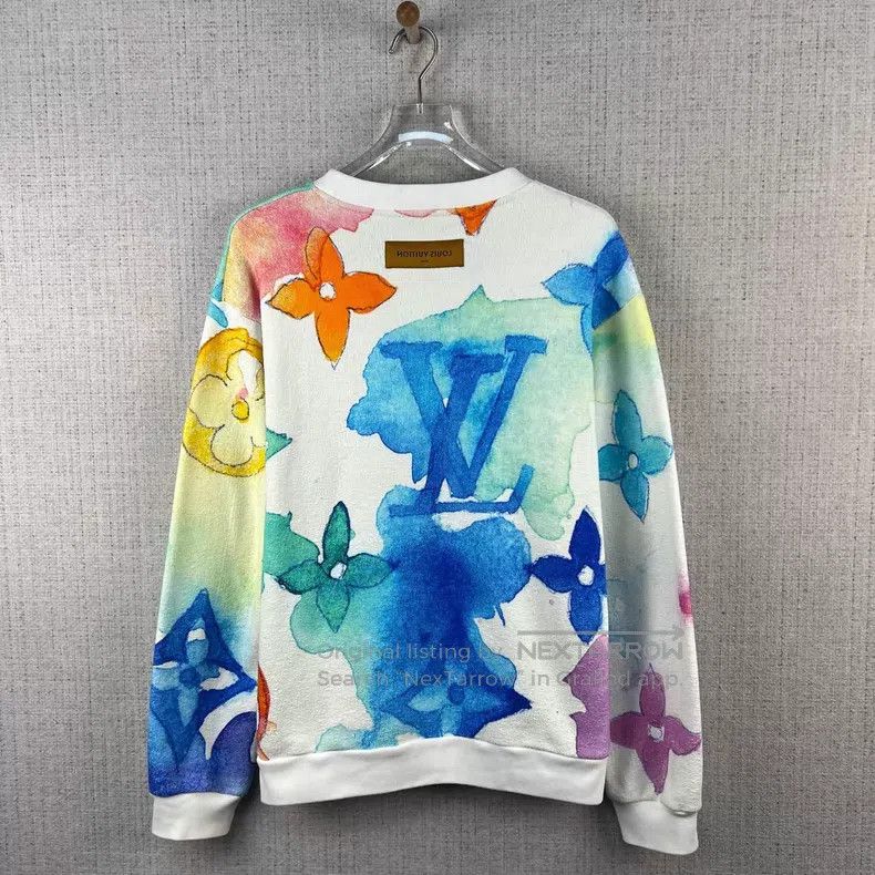 Louis Vuitton Louis Vuitton Ink Three Flowers Full Print Round Neck Swea Size US L / EU 52-54 / 3 - 3 Thumbnail