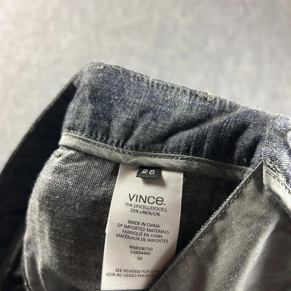 Vince Vince Pants Womens 26 Blue Cargo Tapered Leg Lyocell Linen Size 30" / US 8 / IT 44 - 9 Thumbnail