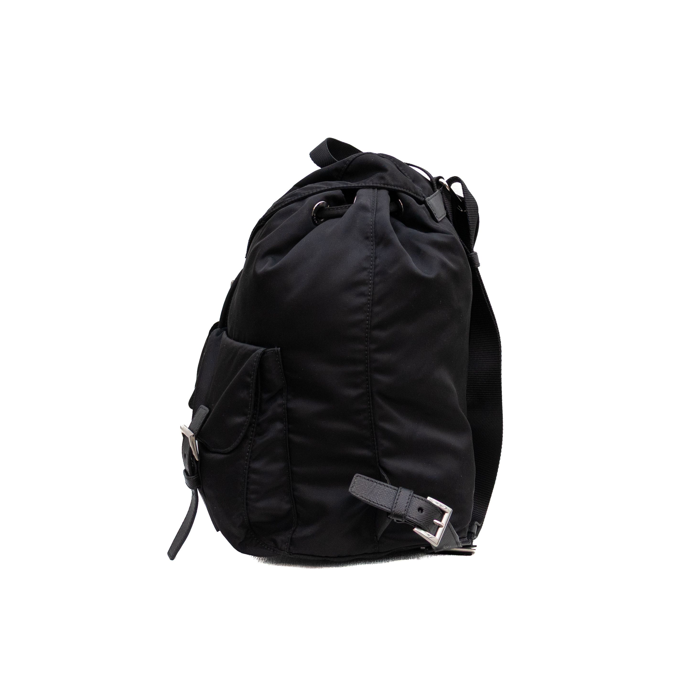 Prada Prada Tessuto Nylon Saffiano Small Backpack Black Size ONE SIZE - 4 Thumbnail