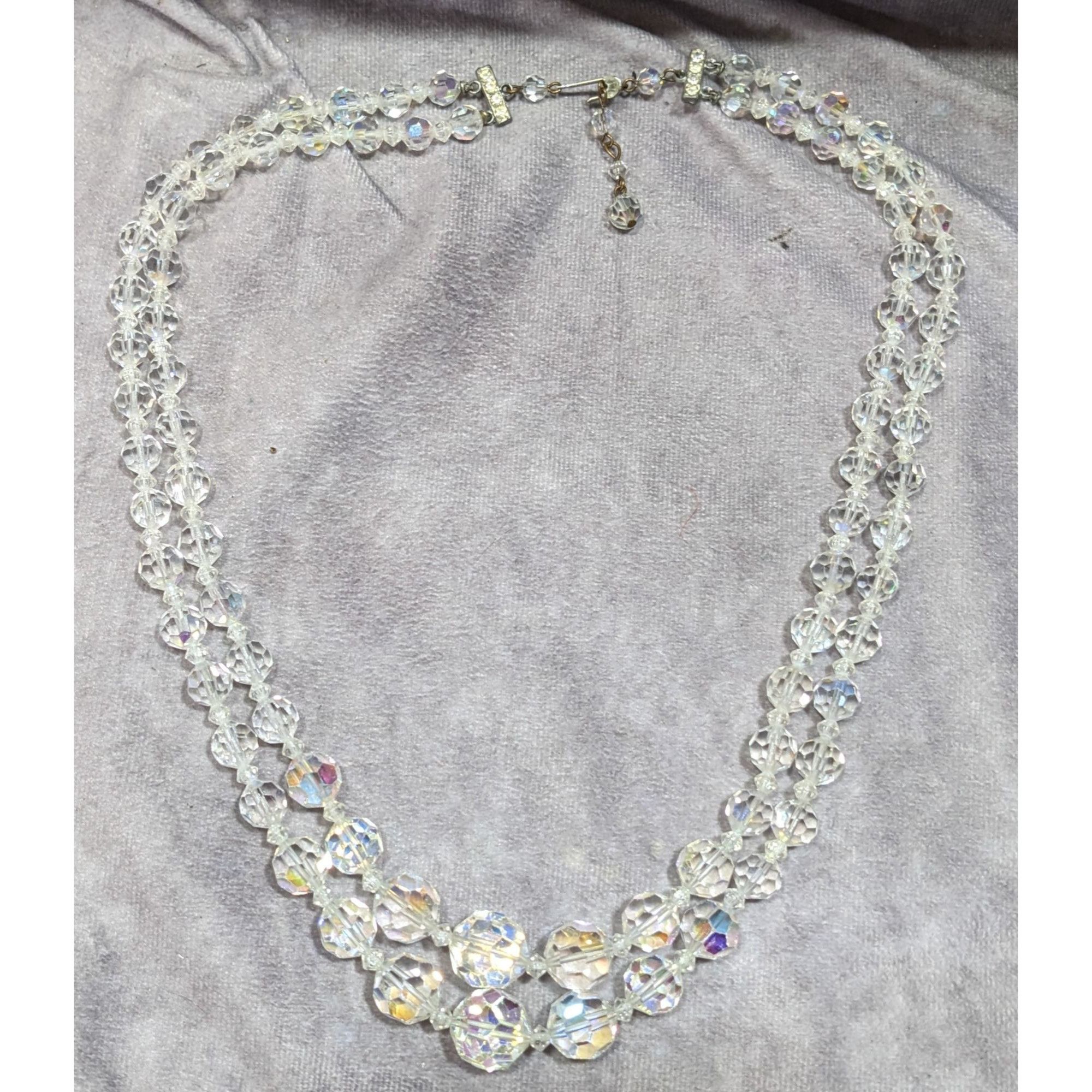 Other Vintage Glam Aurora Borealis Faceted Crystal Glass Necklace Size ONE SIZE - 6 Thumbnail