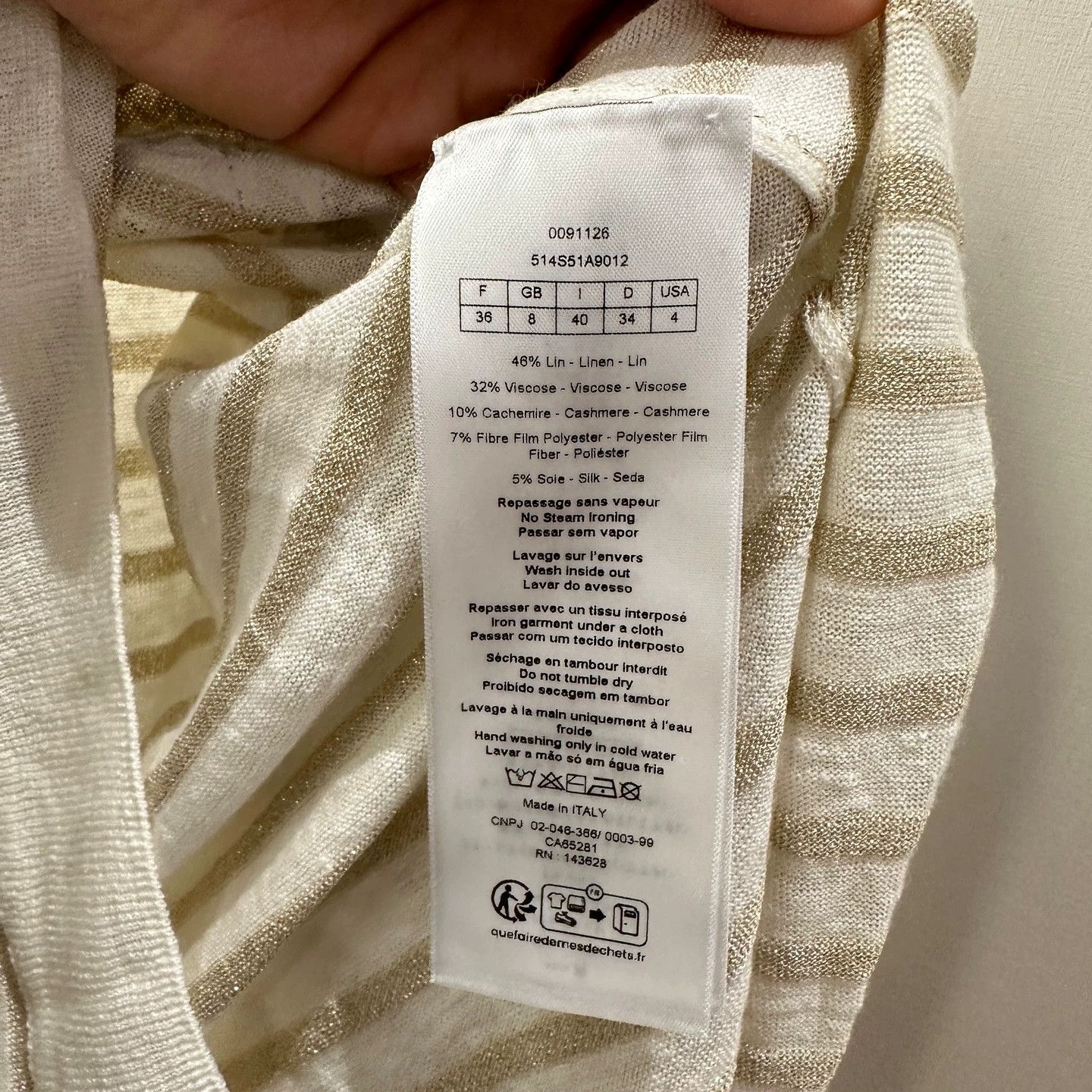 Christian Dior Monsieur Dior 25SS Pentagram Stripe Linen Long Sleeve 36 Size XS / US 0-2 / IT 36-38 - 4 Thumbnail