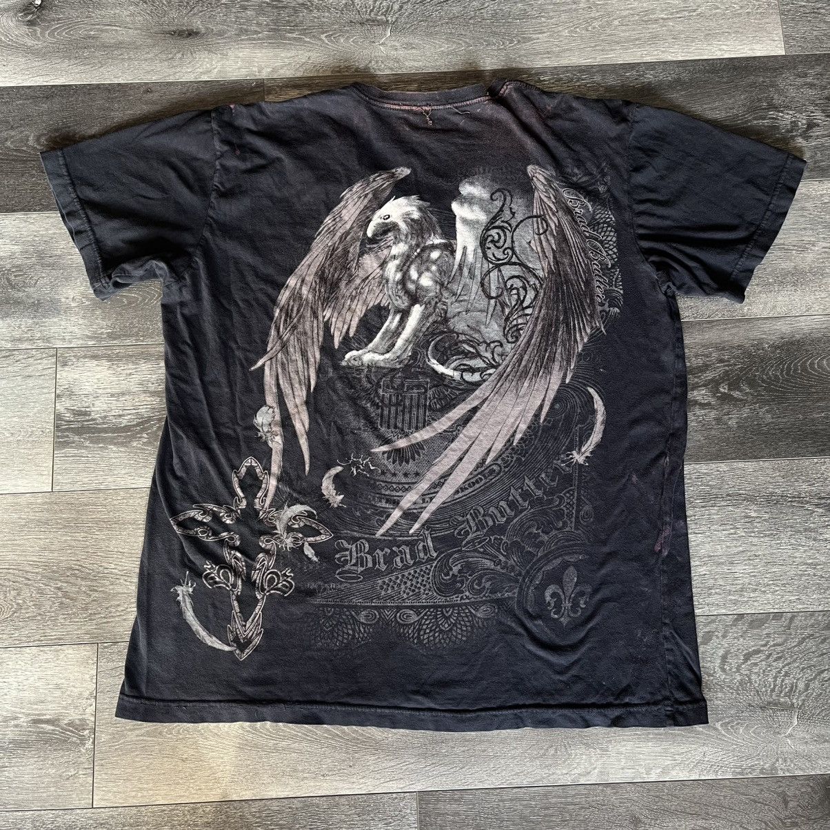 Vintage Vintage 2000s Affliction Style Brad Butter Cross V Neck Tee Size US XXL / EU 58 / 5 - 2 Thumbnail