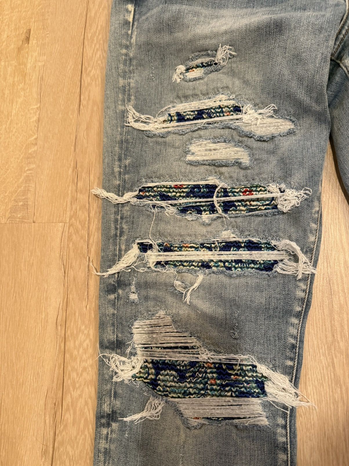 Amiri Amiri mx1 paisley ripped skinny jeans Size US 36 / EU 52 - 4 Thumbnail