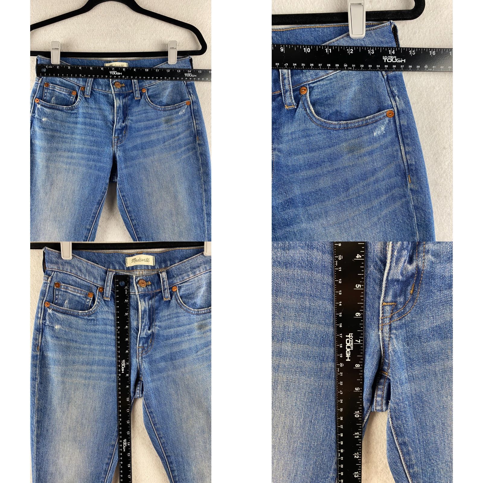 Madewell Madewell Jeans Womens 24 Blue The Slim Boyjean Stretch Distressed Denim 28 x 25 Size 42" / US 20 - 8 Thumbnail