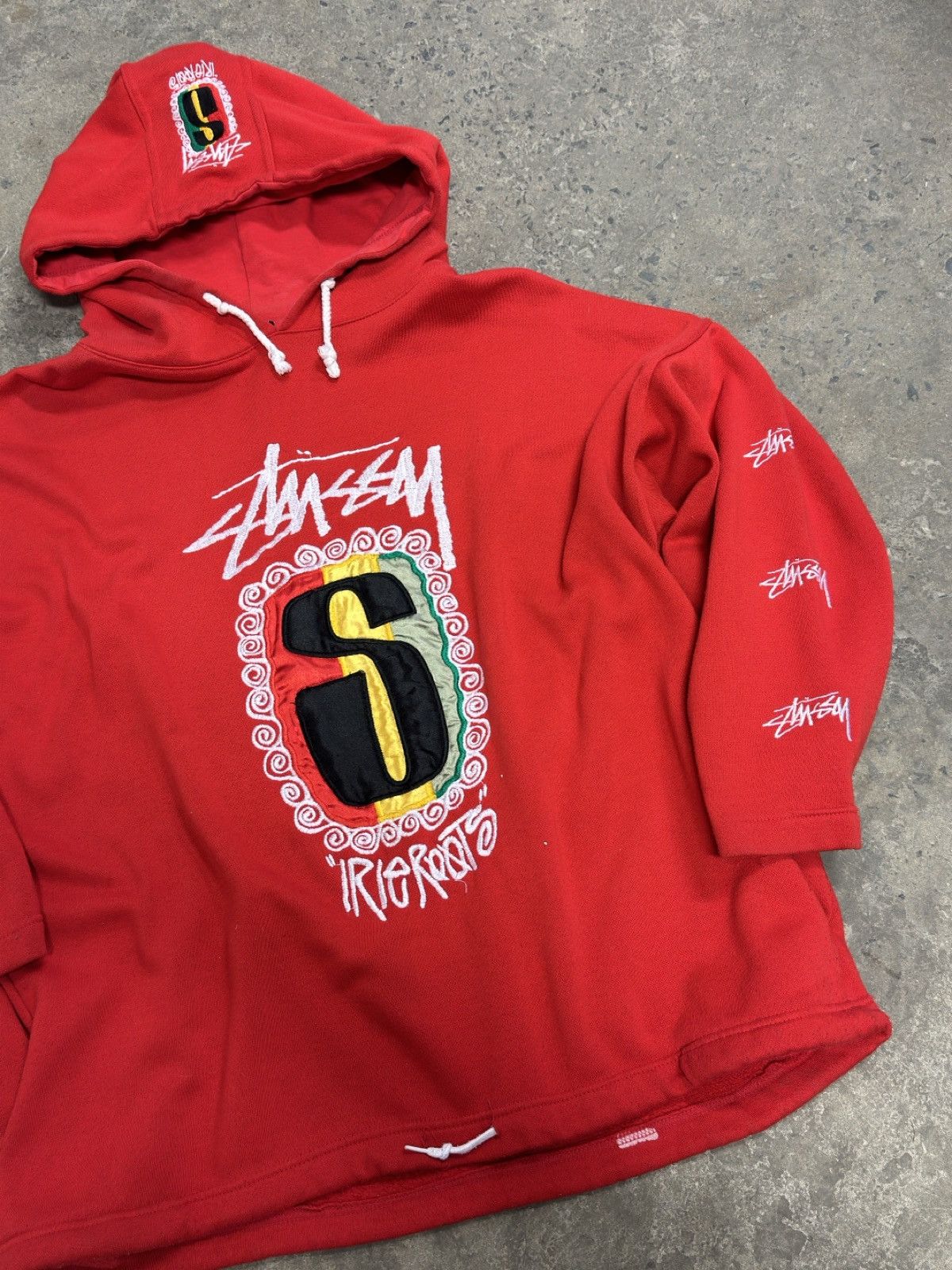 Stussy × Vintage Vintage 90s Stussy Irie Roots hoodie Size US XL / EU 56 / 4 - 2 Thumbnail