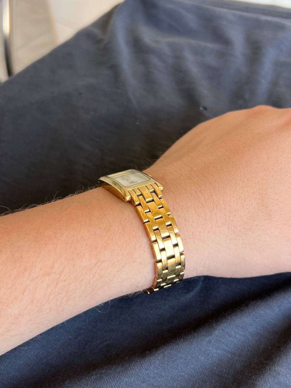 Japanese Brand Vintage Japanese style futuristic Form Tank Gold Link Watch Size ONE SIZE - 9 Thumbnail