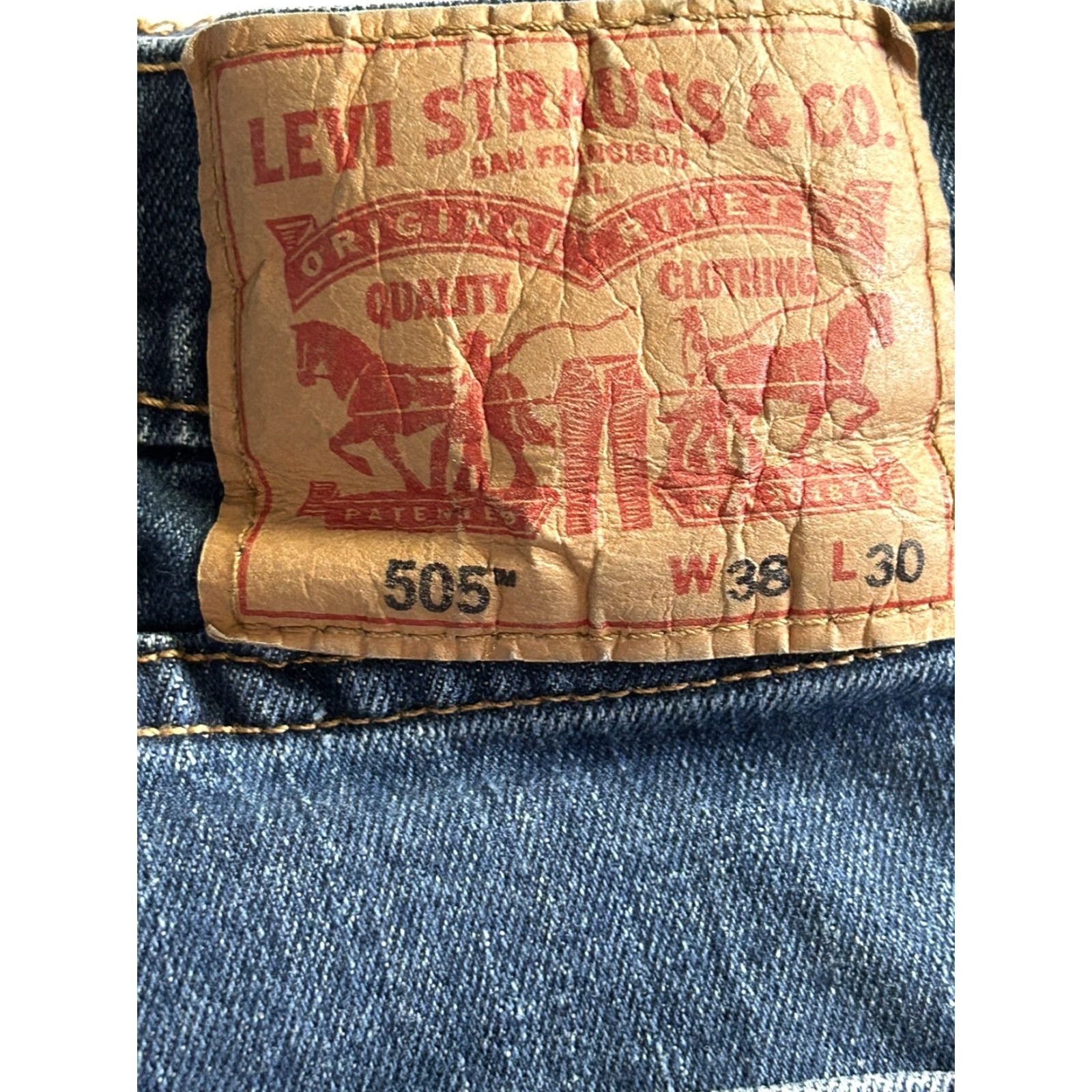 Levi's Levi's 505 Jeans Denim Regular Straight Leg 38x30 Mens Size US 38 / EU 54 - 5 Thumbnail