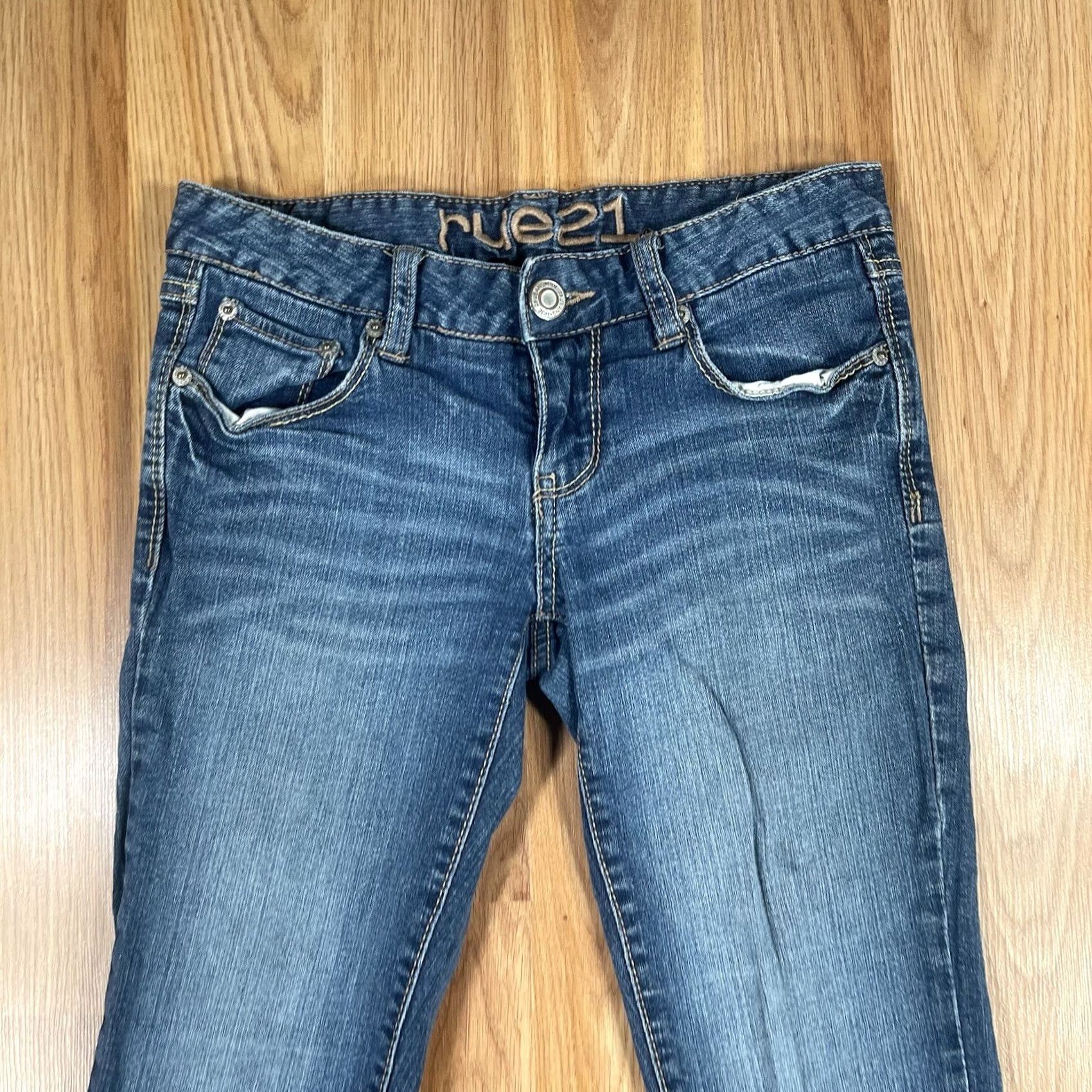 Vintage Rue 21 Jeans Womens Regular Blue Skinny Stretch Low Rise Denim Cotton Blend Size 25" / US 0 / IT 36 - 2 Thumbnail