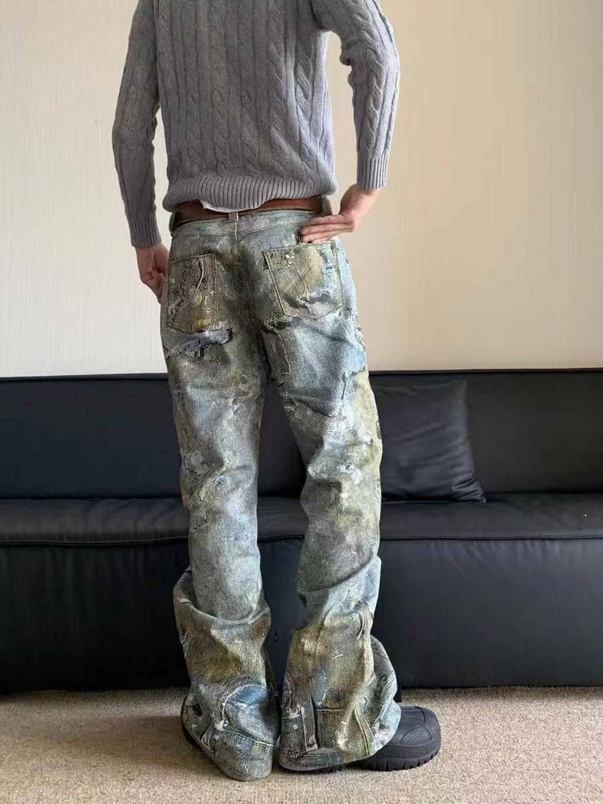 Other Oversized Distressed Jewelry Print Jeans Size US 30 / EU 46 - 3 Thumbnail