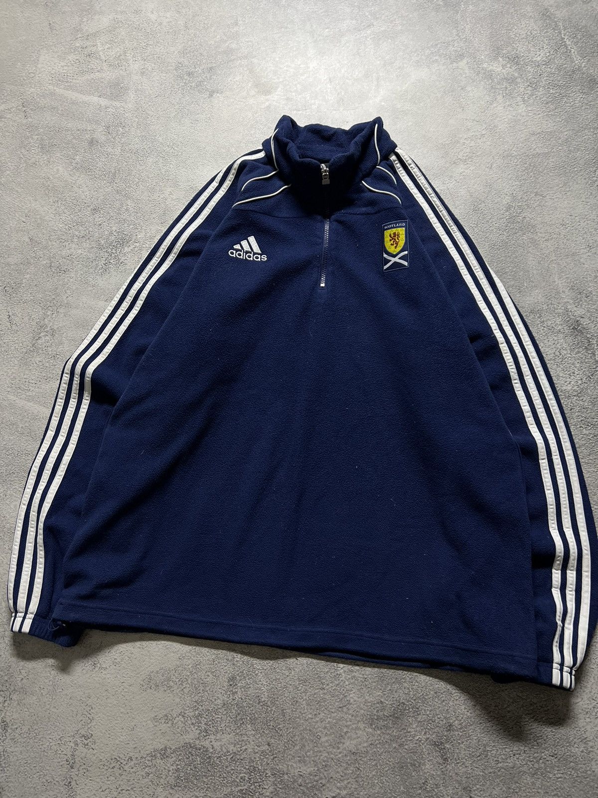 Adidas × Vintage Vintage Y2k Adidas 💙 Scotland 1/4 Zip Fleece Sweatshirt 00’s Size US XL / EU 56 / 4 - 3 Thumbnail