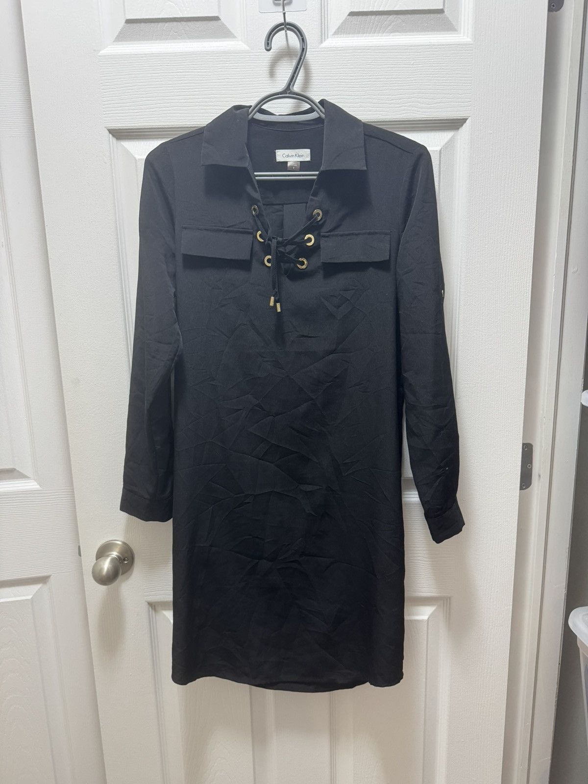 Calvin Klein Calvin Klein Black Collar Blouse Quarter Sleeve Gold Size M / US 6-8 / IT 42-44 - 1 Thumbnail