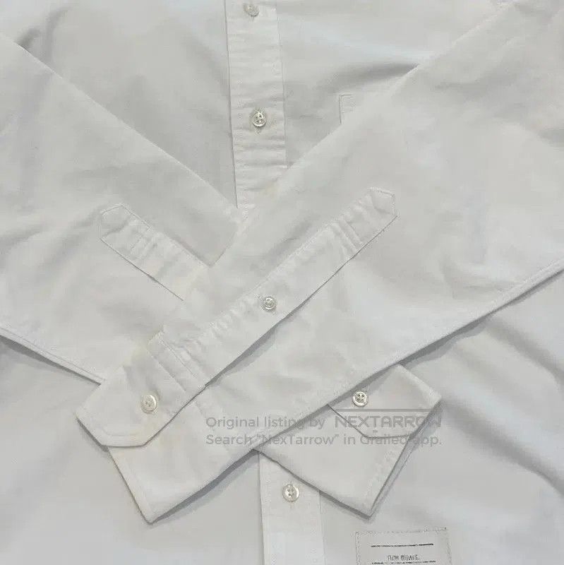 Thom Browne Thom Browne White Cotton Striped Long Sleeve Shirt . Size US M / EU 48-50 / 2 - 5 Thumbnail