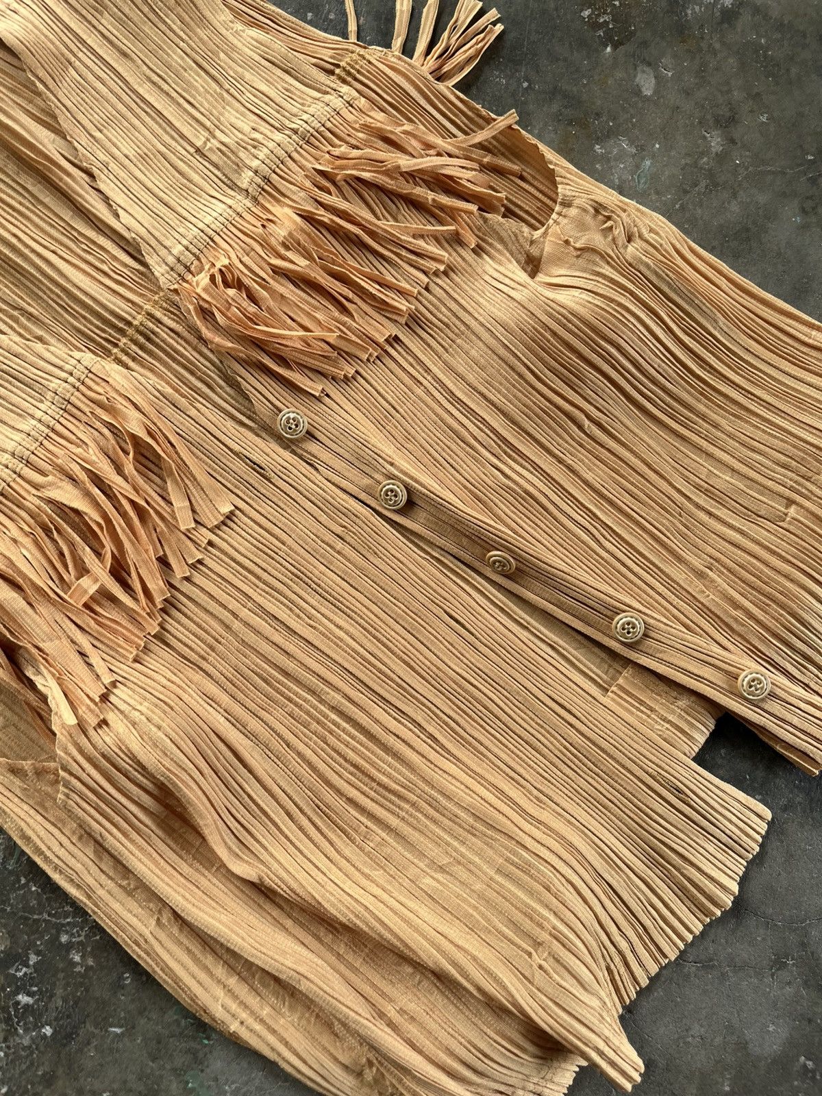 Pleats Please Issey Miyake PLEATS PLEASE Issey Miyake Fringe PP91 Wrinkles Vest Japan Size US M / EU 48-50 / 2 - 18 Thumbnail