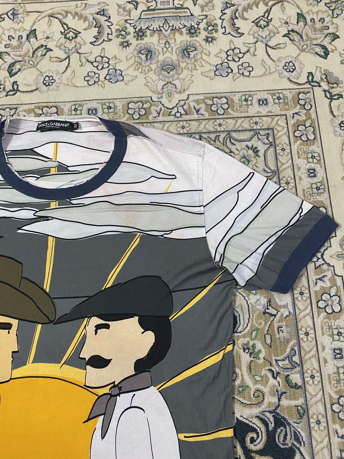 Dolce & Gabbana Dolce & Gabbana Grey Printed Cotton Crewneck Size US M / EU 48-50 / 2 - 5 Thumbnail
