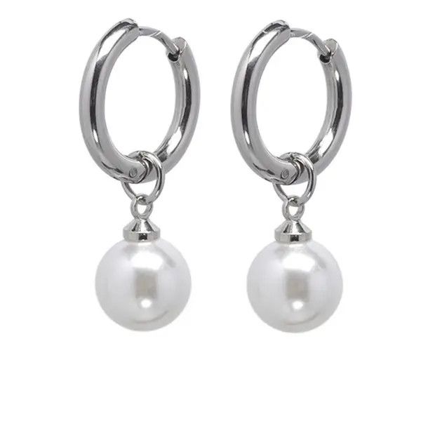 Japanese Brand Misaki x Maki Punk Circle Round Pearl Hoop Earring Size ONE SIZE - 4 Thumbnail