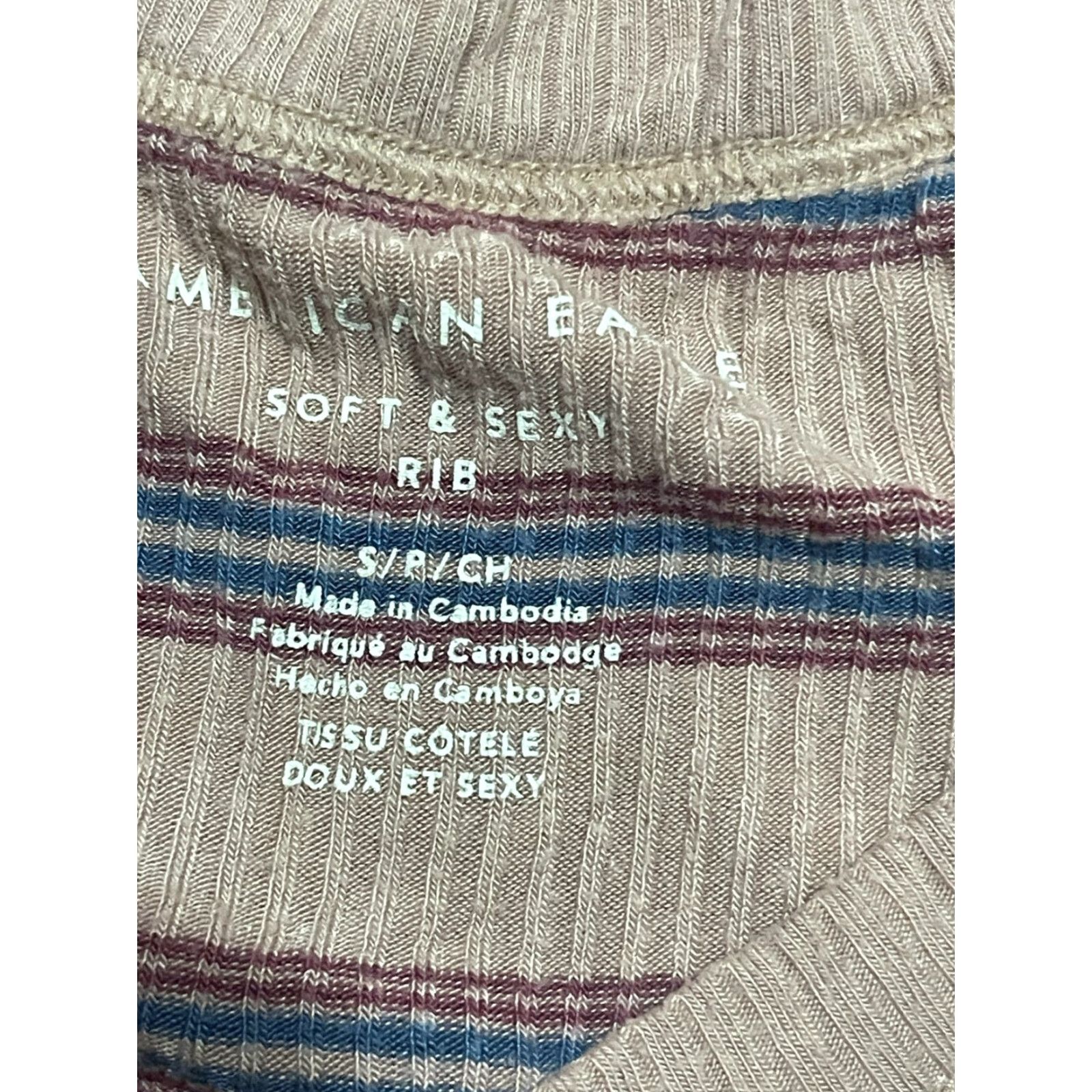 American Eagle Outfitters American Eagle Outfitters Tank Top Women Small Blue Red Striped Rib Casual Size S / US 4 / IT 40 - 5 Thumbnail