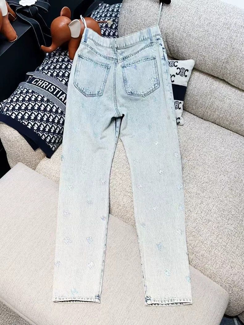 Chanel Chanel 21K blue and gray double C sequin jeans Size 24" / US 00 / IT 34 - 2 Thumbnail