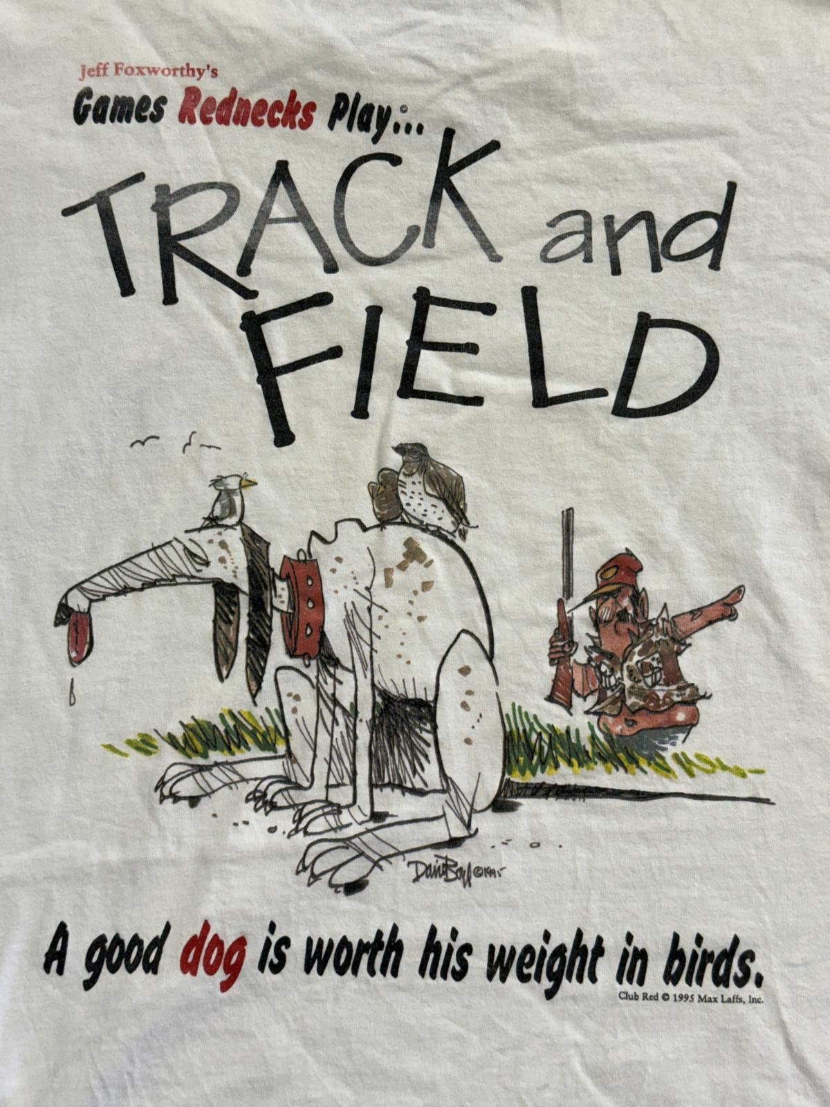 Designer Vintage Jeff Foxworthy T-shirt Games Red Necks Play Tee XL Size US XL / EU 56 / 4 - 6 Thumbnail