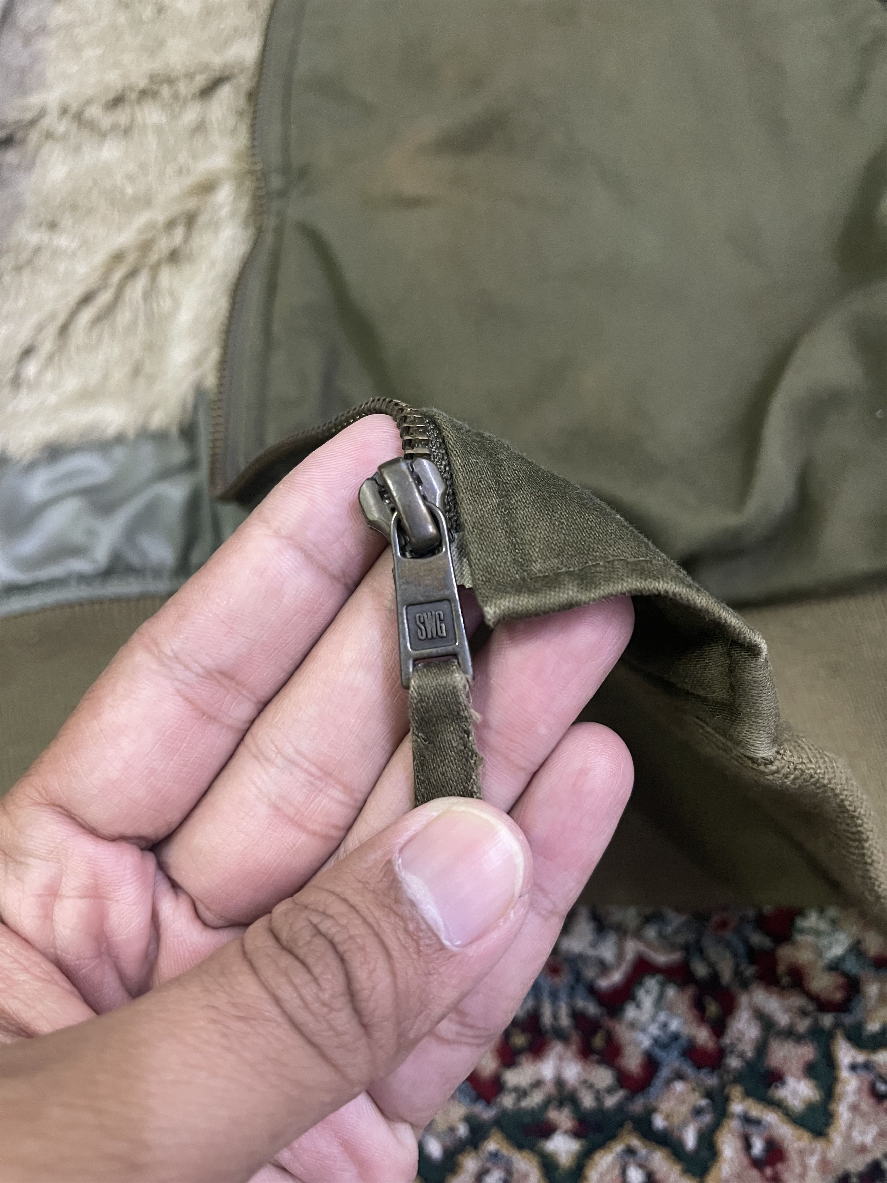 Swagger Swagger B-15 Bomber Sherpa Shearling Olive Flight Jacket Size US L / EU 52-54 / 3 - 13 Thumbnail