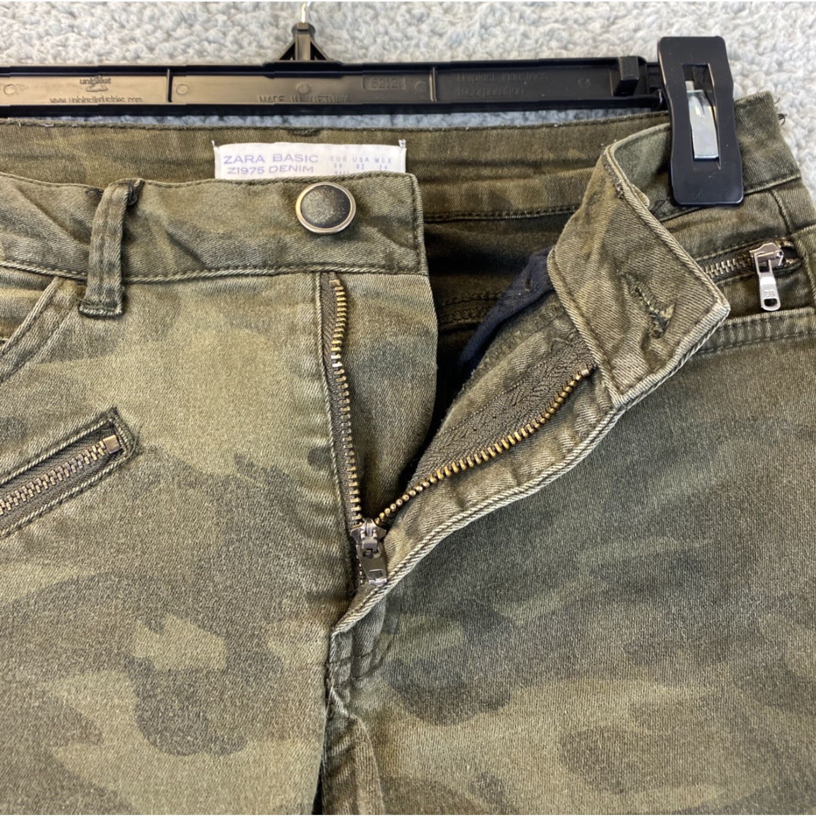 Zara Zara Skinny Stretch Camo Green Jeans Pants Womens (Size US2) / 48-14 Size 26" / US 2 / IT 38 - 3 Thumbnail