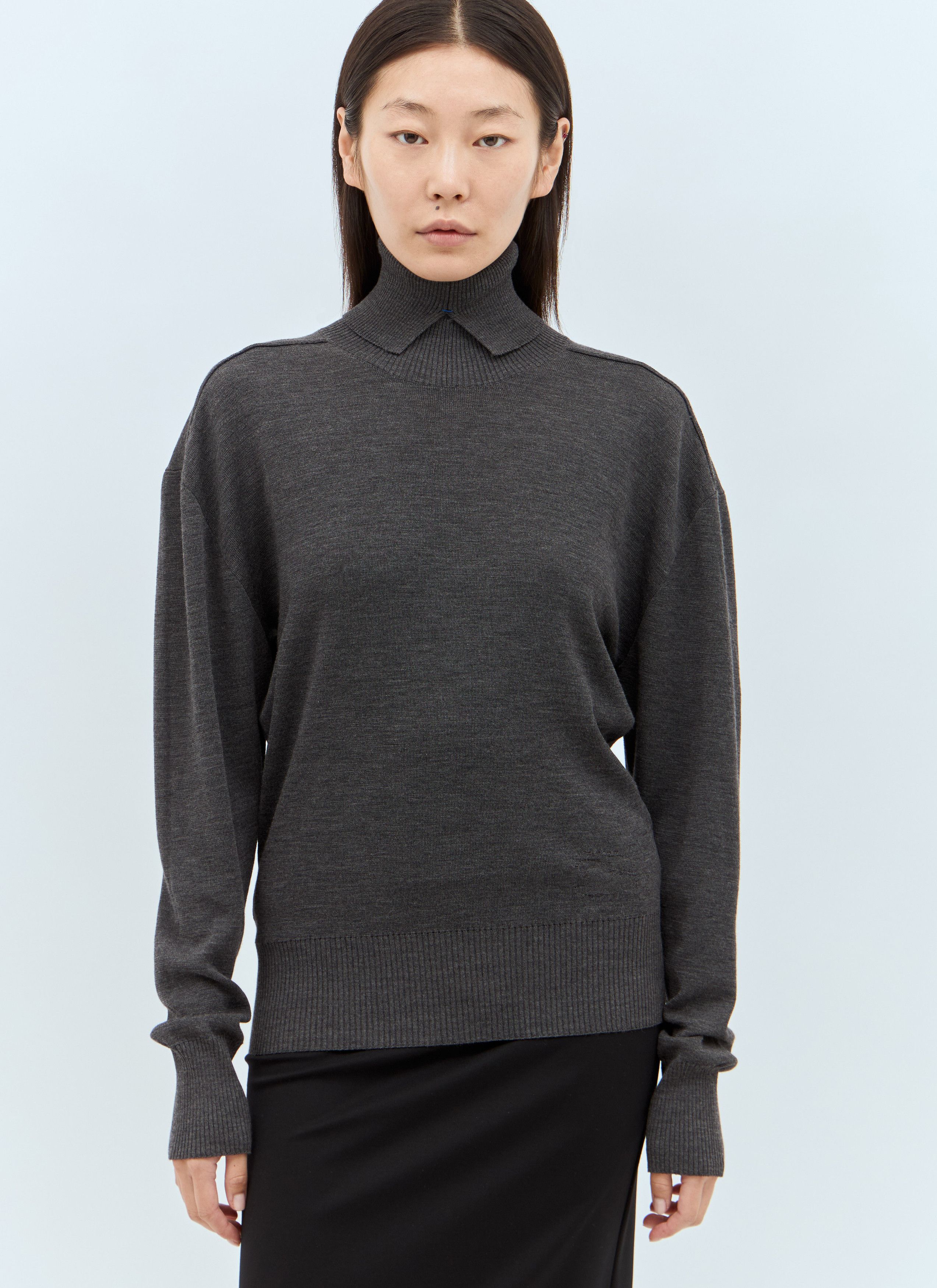 Burberry Wool High Neck Sweater Size L / US 10 / IT 46 - 1 Thumbnail