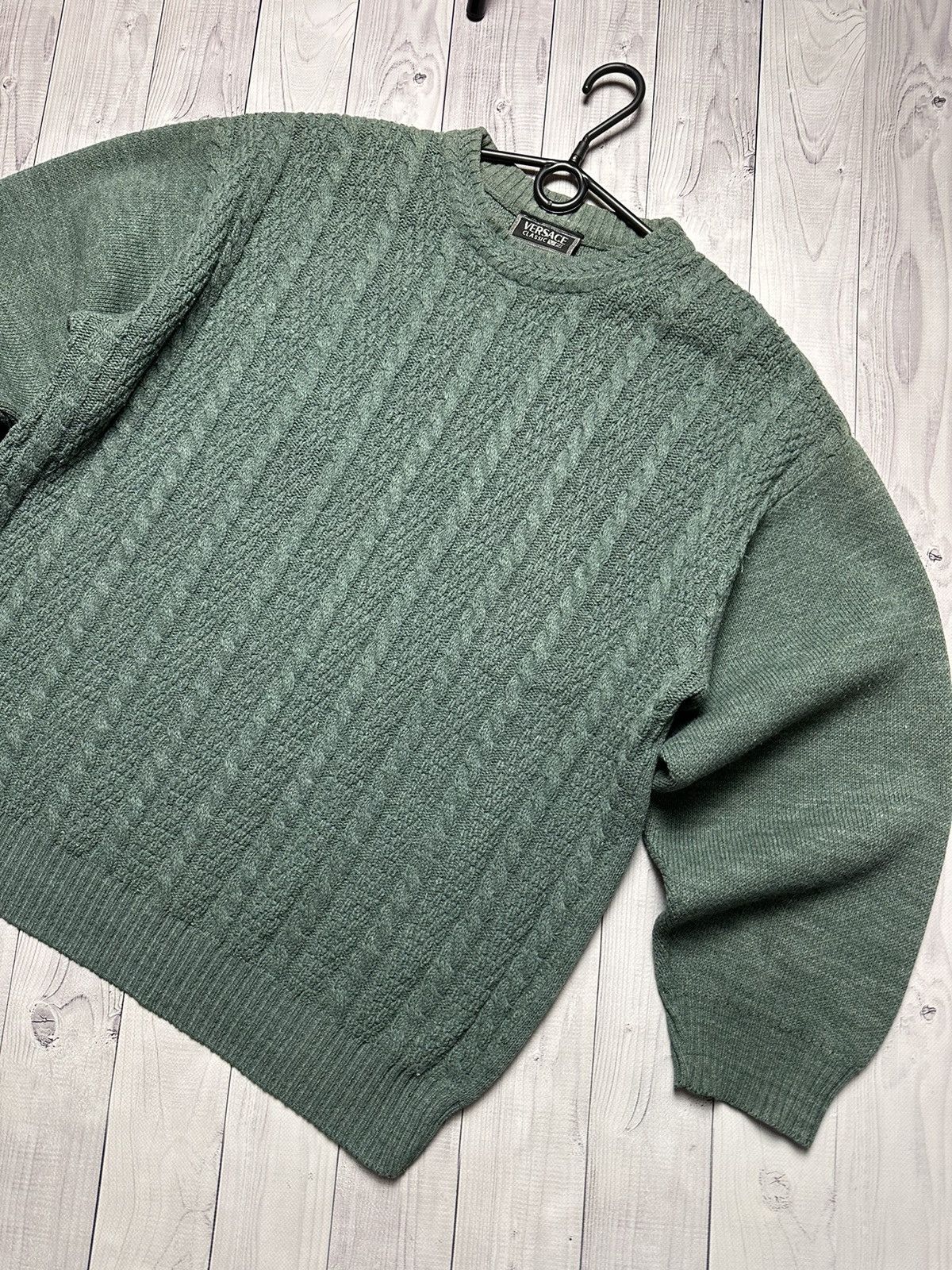 Vintage Vintage Versace sweater knitted size L green rare Size US L / EU 52-54 / 3 - 2 Thumbnail