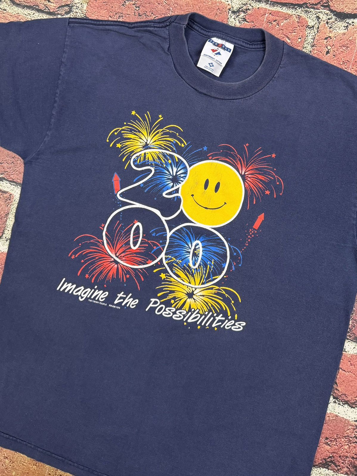 Jerzees Vintage Walmart Smiley Face Fireworks T Shirt 2000 USA Size US M / EU 48-50 / 2 - 4 Thumbnail