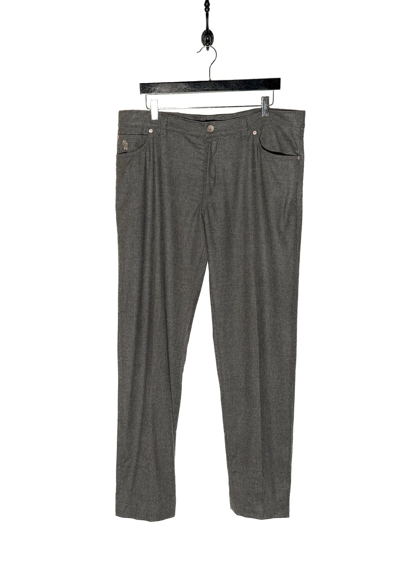 Brunello Cucinelli Brunello Cucinelli Grey Wool Flannel Pants Size US 38 / EU 54 - 1 Thumbnail