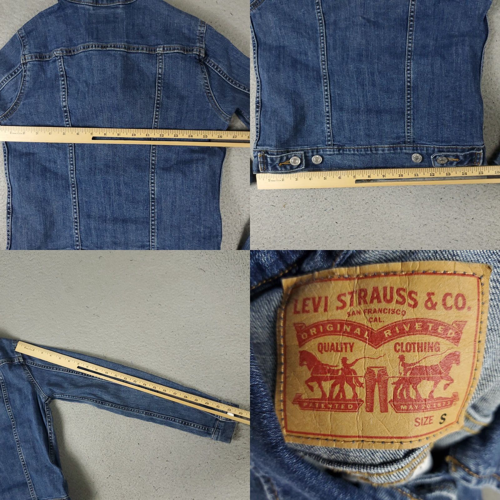 Levi's Levi's Women's Blue Denim Trucker Jacket Size S - Casual, All Seasons, Regular Fit Size 28" / US 6 / IT 42 - 8 Thumbnail