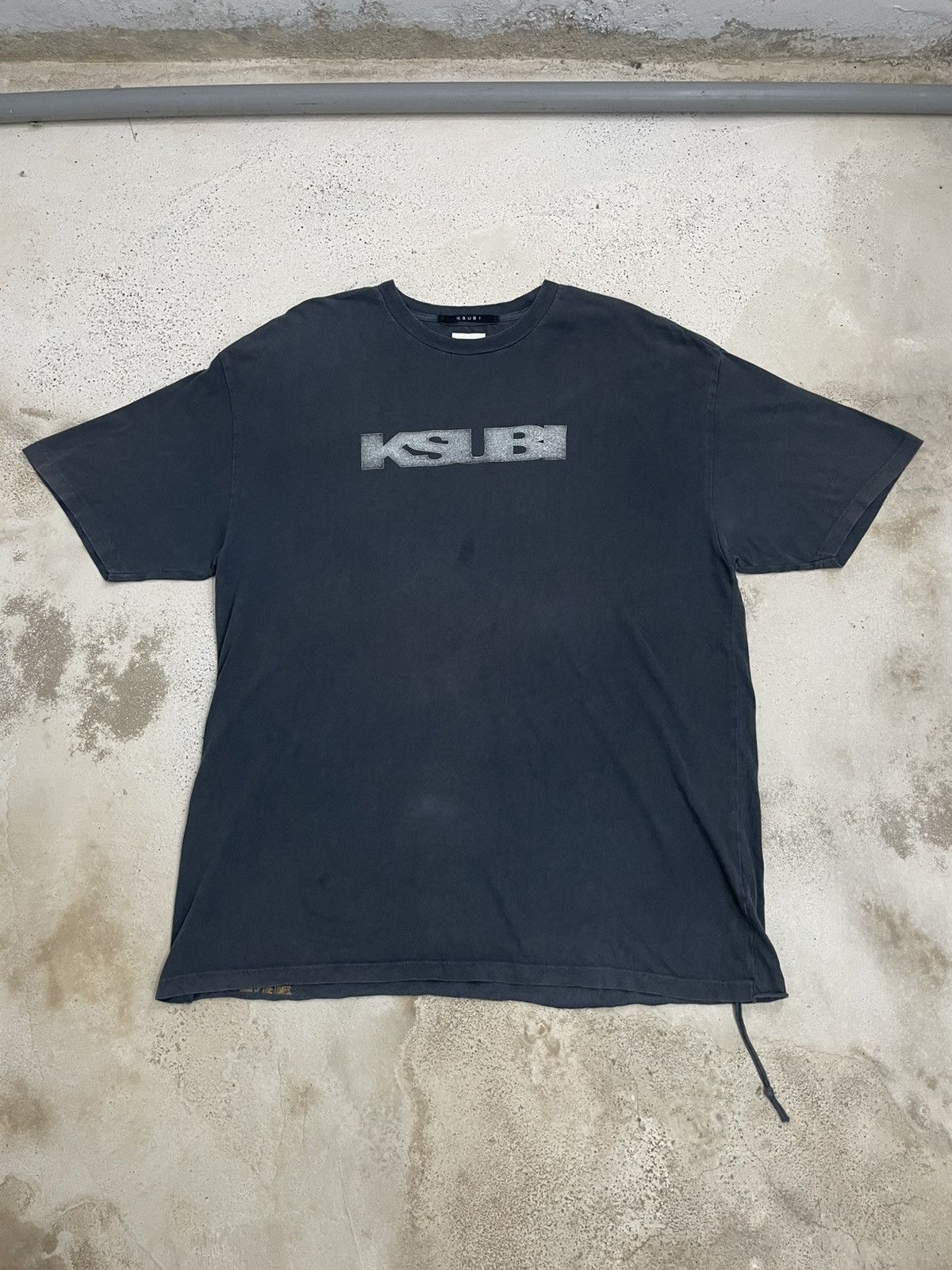 Ksubi Spellout Gray Sunfaded Travis Pinhole Sign Of Time ++