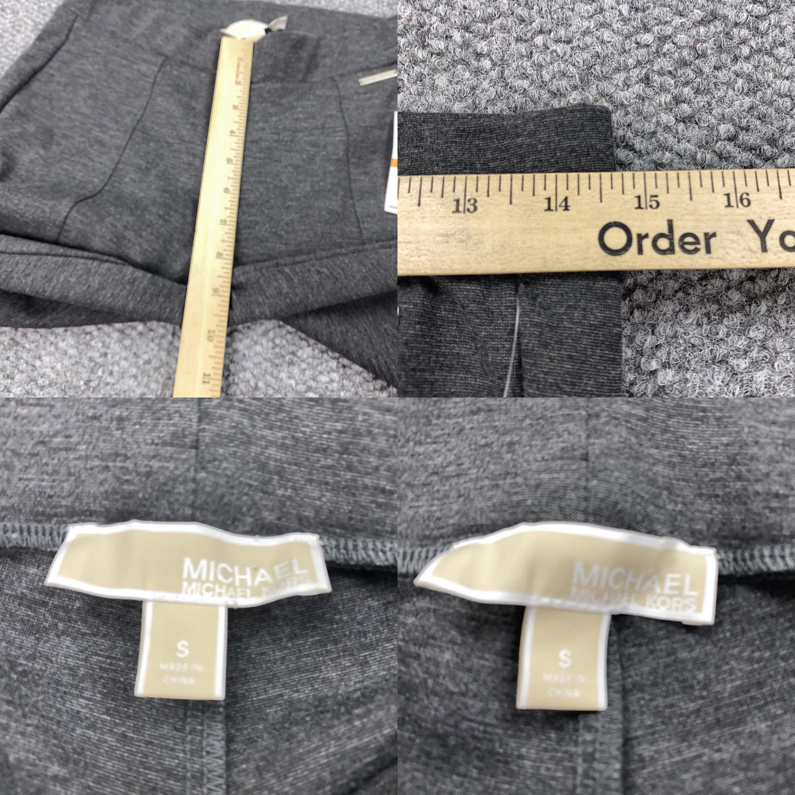 Michael Kors Michael Kors Pants Womens Small Gray Ponte Pull On Slim Leg QH83B801WL Size 28" / US 6 / IT 42 - 8 Thumbnail