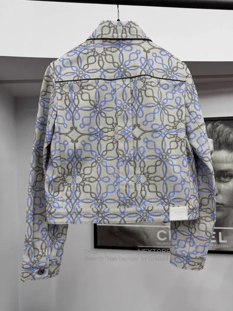 Hermes Hermes Grey Printed Denim Jacket Size XS / US 0-2 / IT 36-38 - 3 Thumbnail