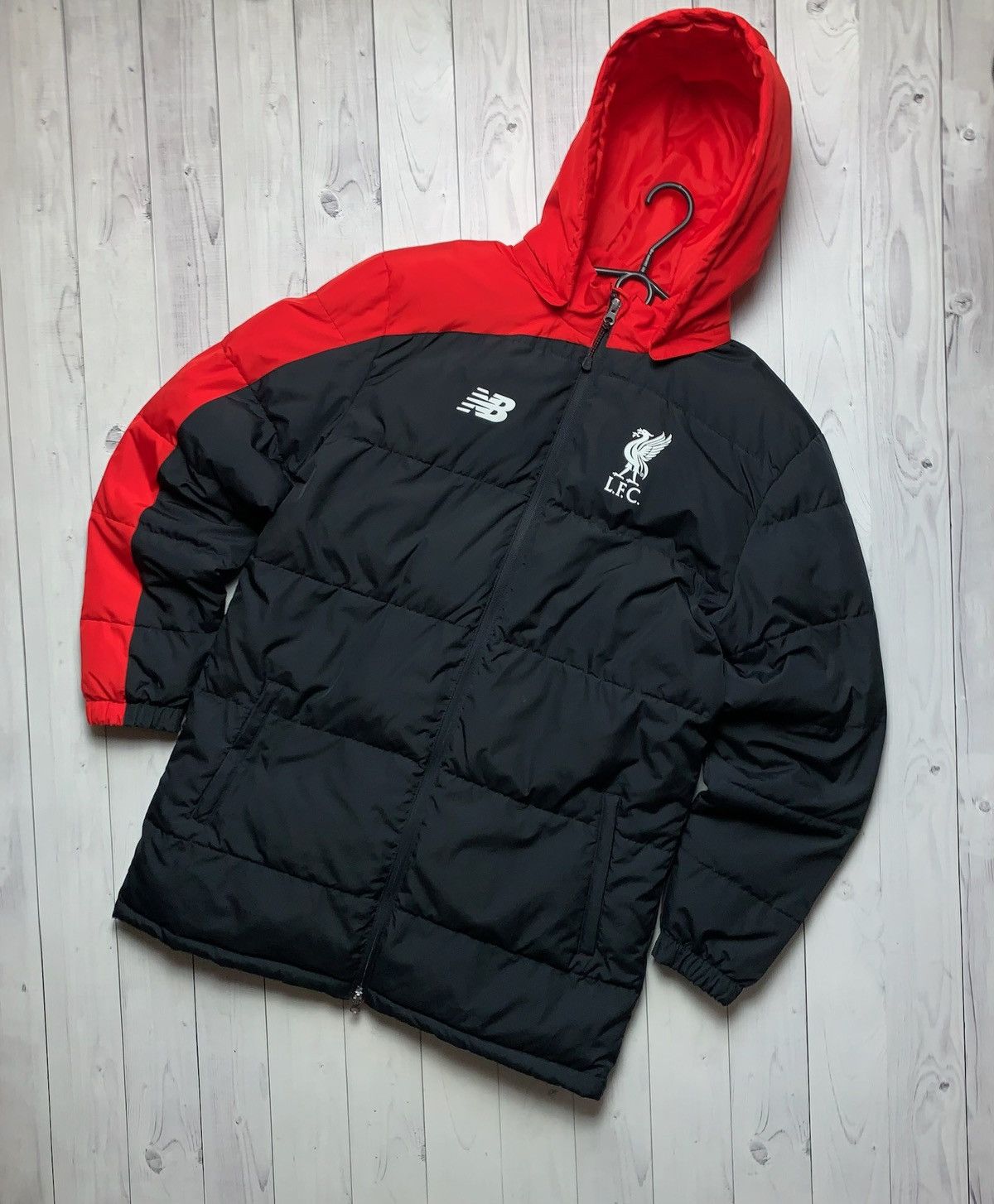 Vintage Liverpool soccer jacket coat black New Balance M