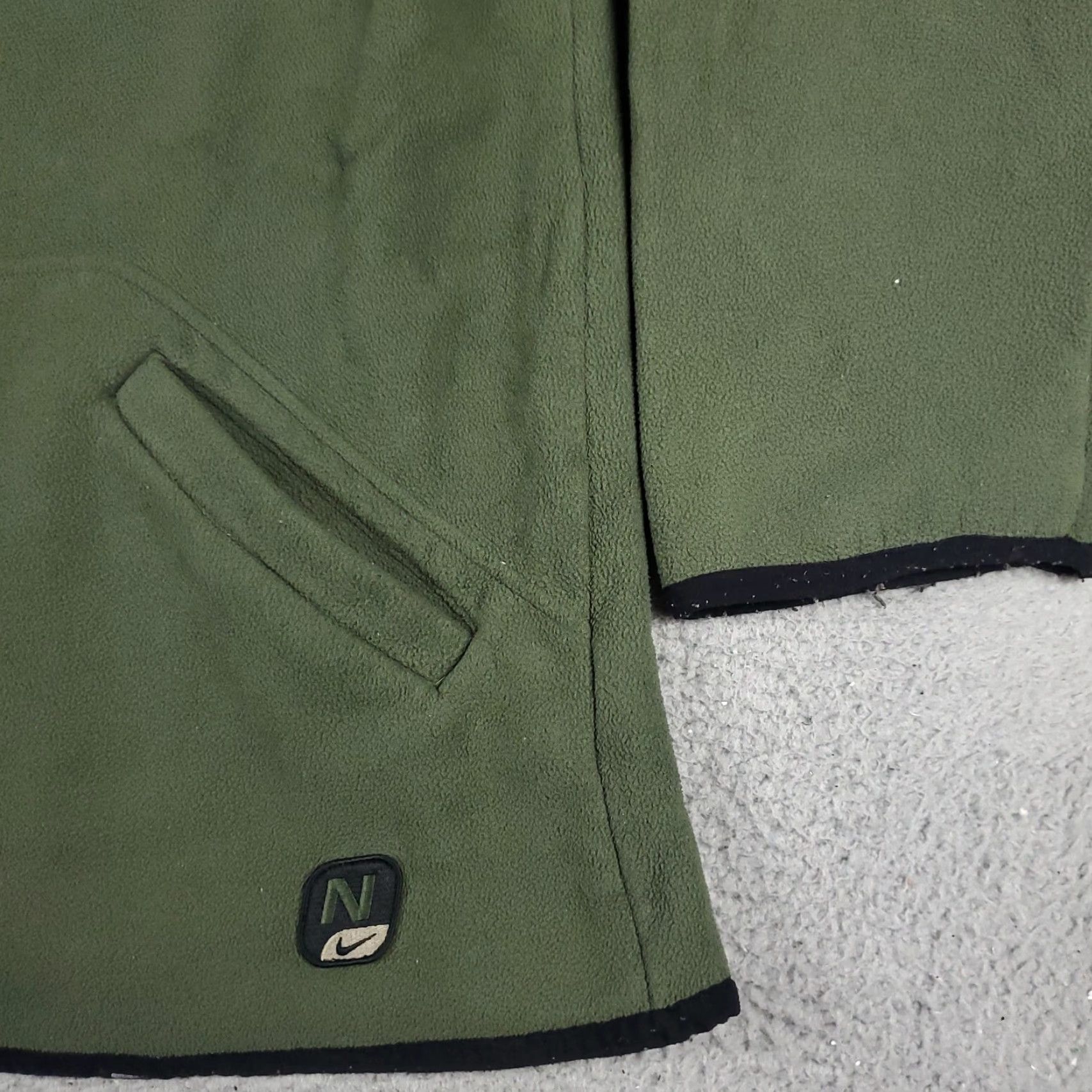 Nike VINTAGE Nike Sweatshirt Mens XL Green Fleece Full Zip Mock Neck Logo Swoosh 90s Sports Mens Size US XL / EU 56 / 4 - 3 Thumbnail