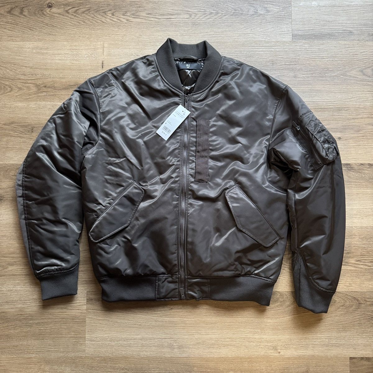MA-1 Jil Sander Black Zip Bomber Jacket In Cotton Jil Sander Men's Zip Bomber Jacket in Black Jil Sander