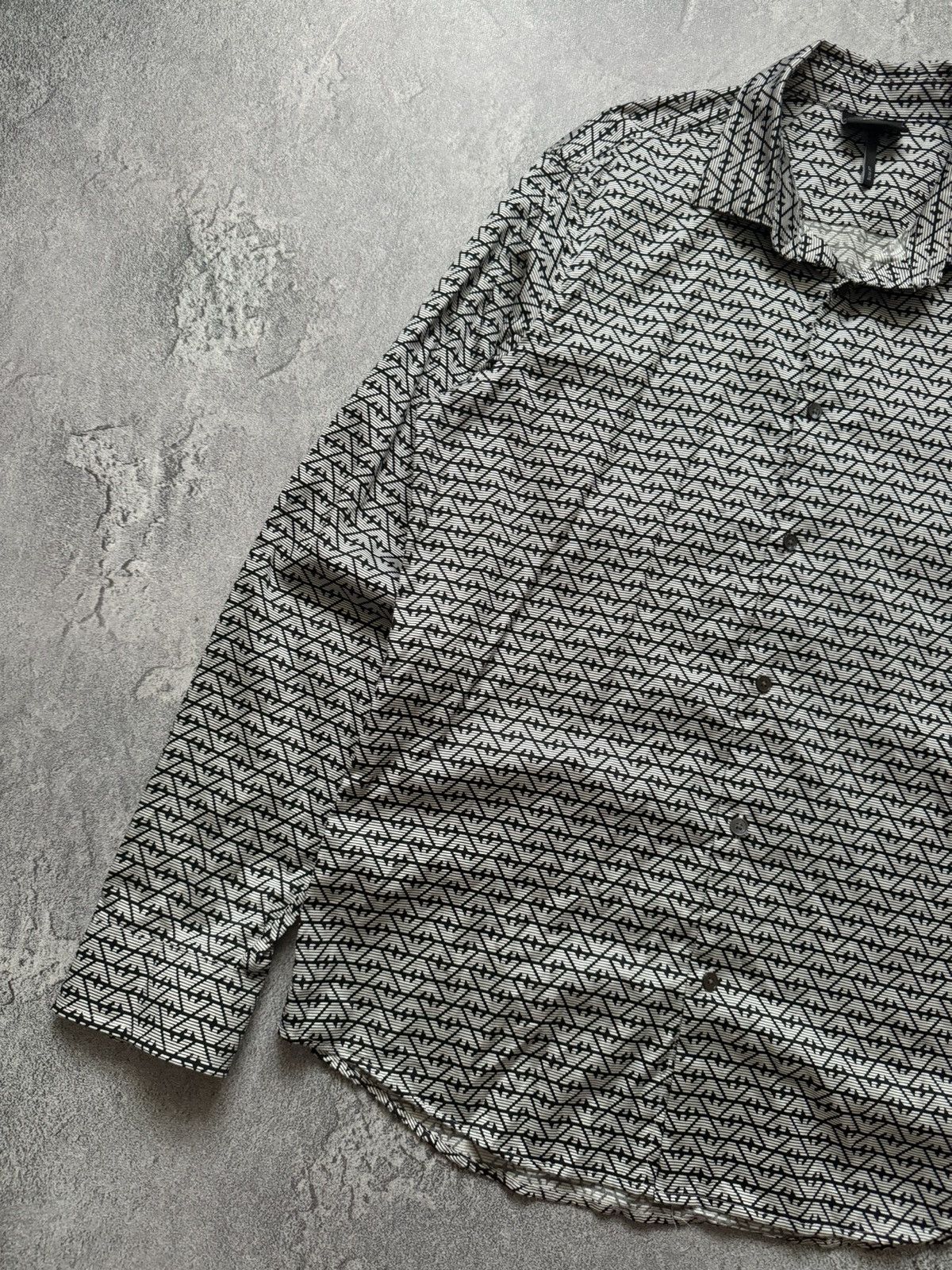 Armani × Emporio Armani × Giorgio Armani Emporio Armani XL all printed multilogo shirt button up dres Size US XL / EU 56 / 4 - 6 Thumbnail