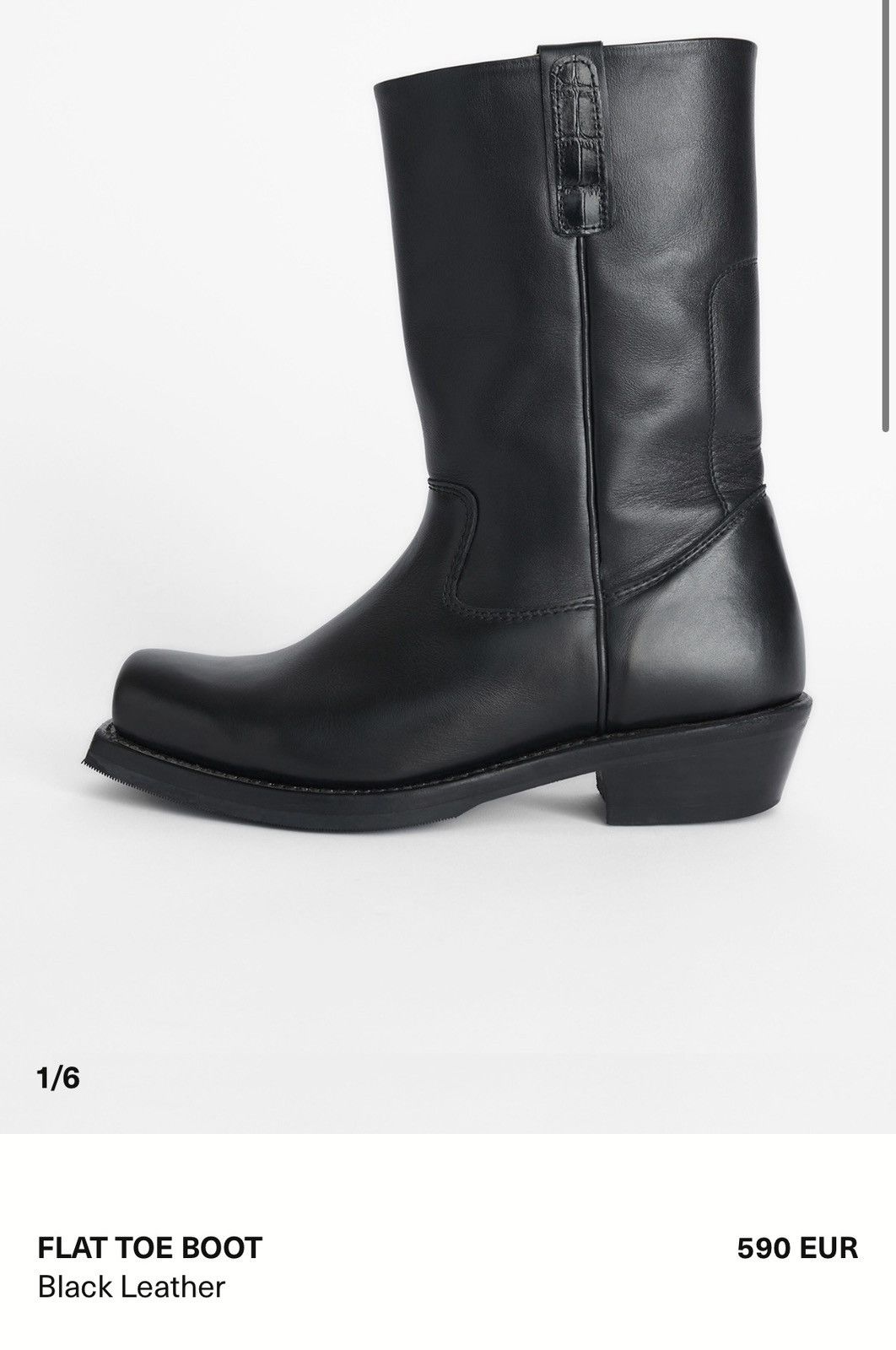 Our Legacy NWOB Our Legacy Flat Toe Boot 40EU 7US Black Leather 