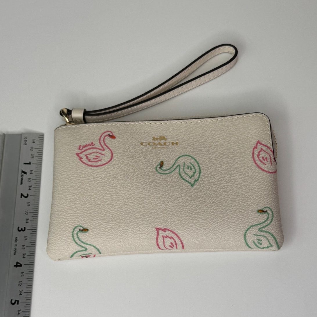 Coach Coach Corner Zip Wristlet with Swan Print Small Clutch Purse Size ONE SIZE - 6 Thumbnail