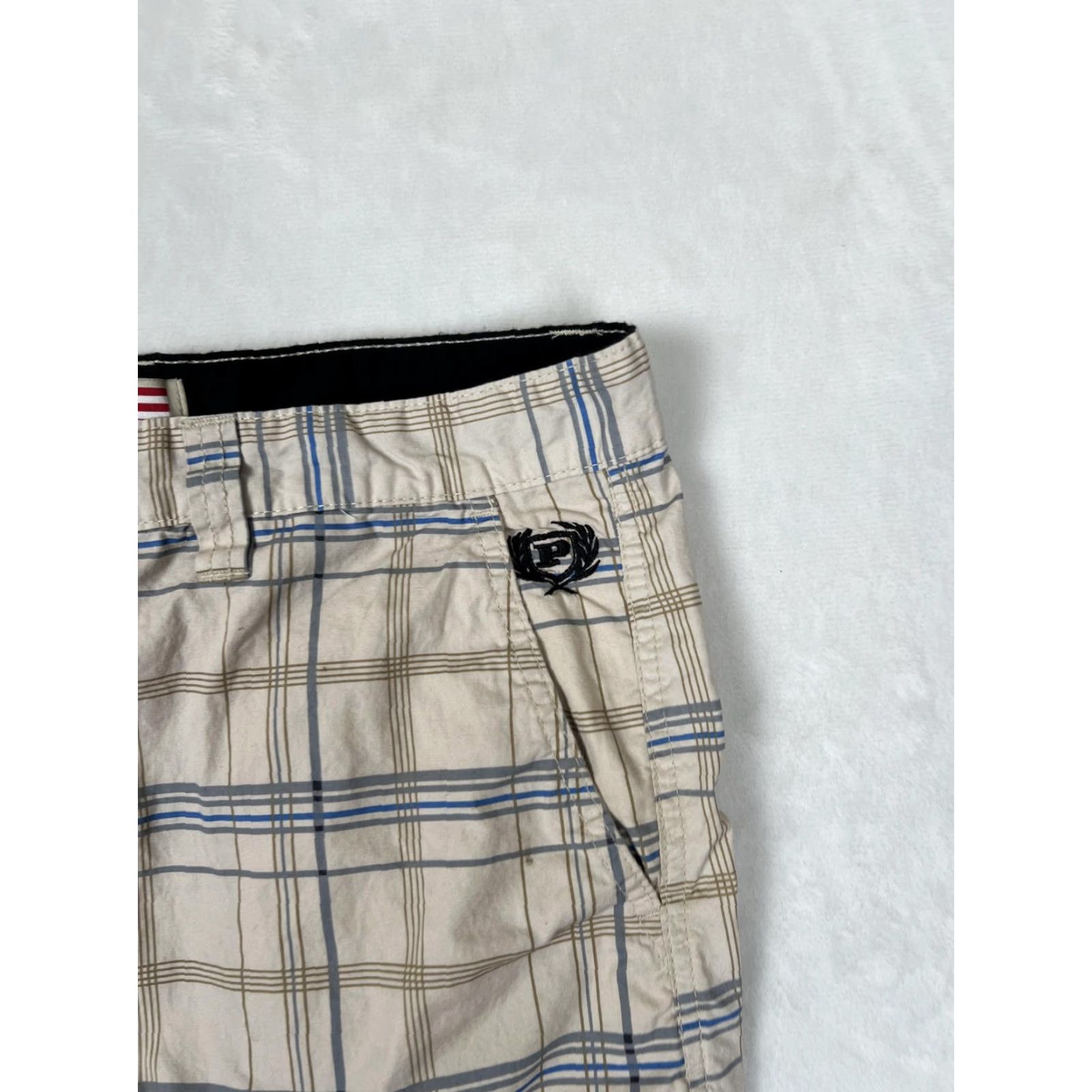 Phat Farm VINTAGE Phat Farm Cargo Shorts Mens 32 Beige Plaid Utility Y2K Hip Hop Mens Size US 32 / EU 48 - 2 Thumbnail