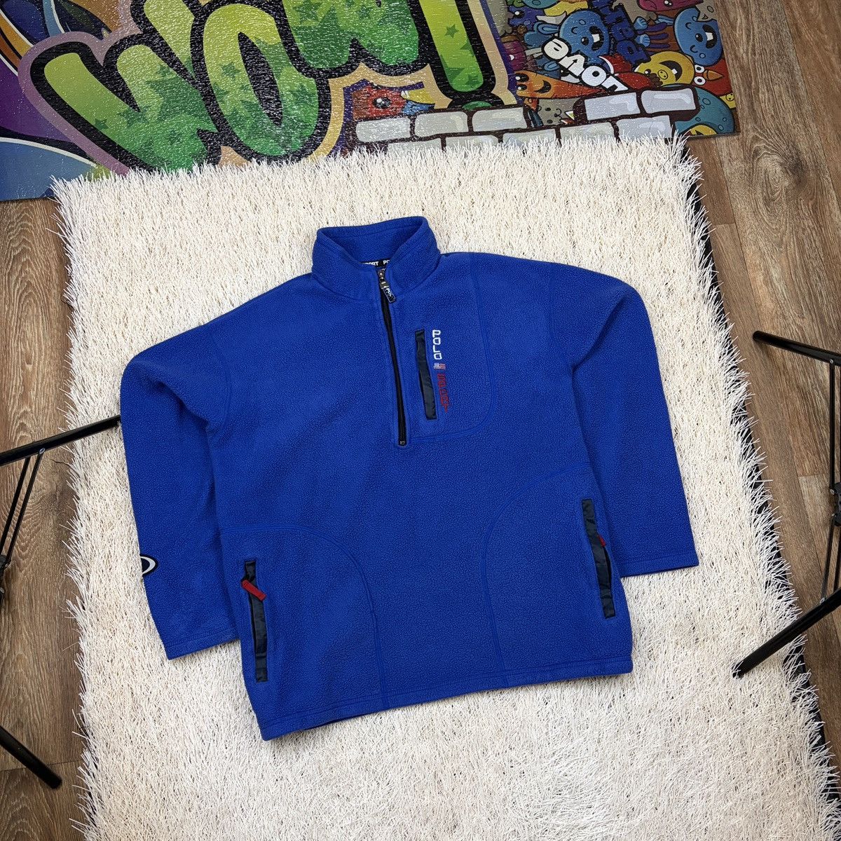 Polo Ralph Lauren Polo Sport Ralph Lauren 1/4 Zip Fleece Jacket sz L 90s Pepsi Size US L / EU 52-54 / 3 - 1 Thumbnail