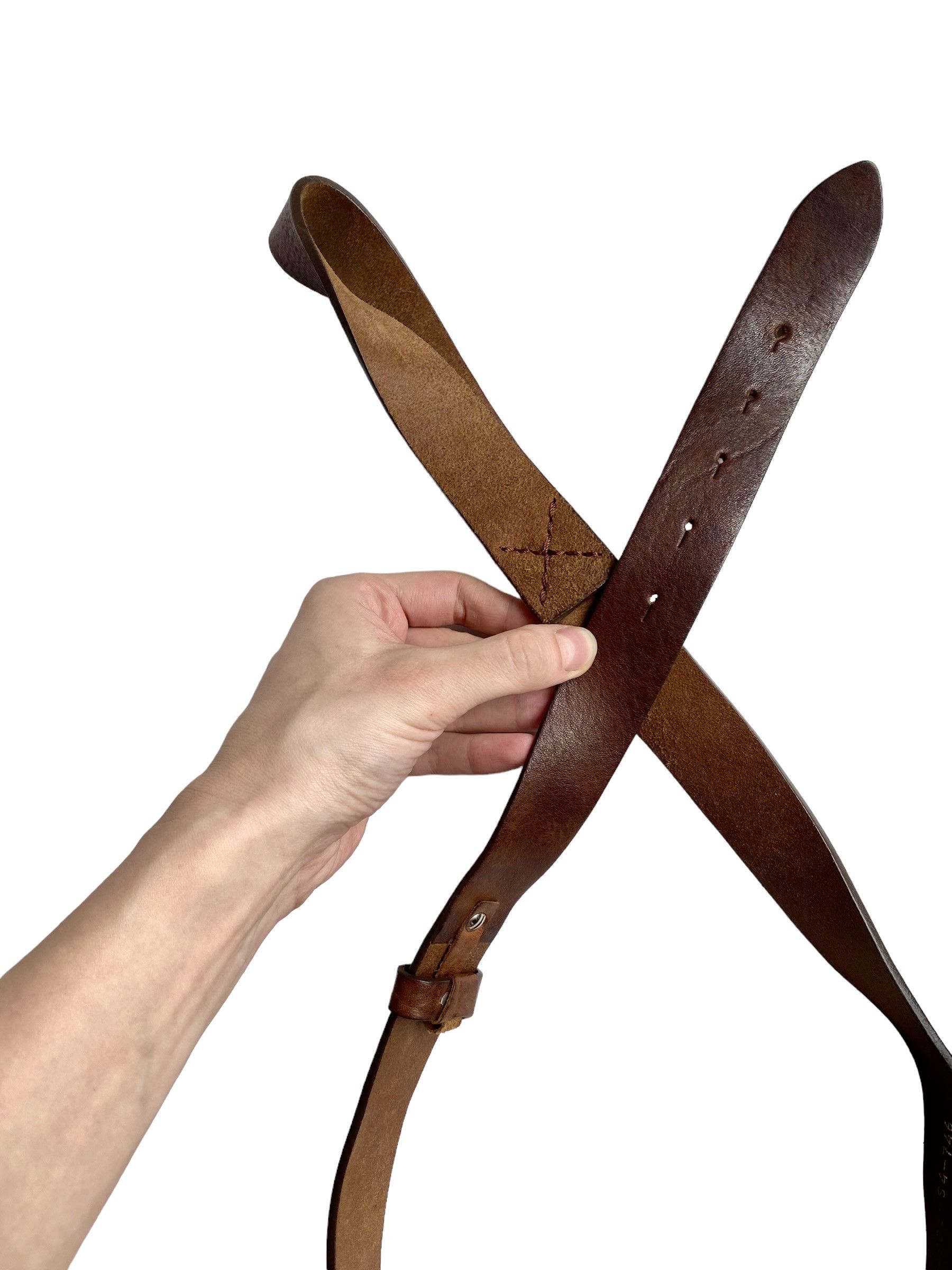 CLOSED Closed Brown Leather Irregular Belt (85/M) Size 32 - 4 Thumbnail