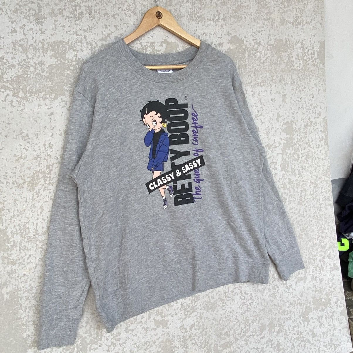 Other Vintage Betty Boop Big Printed Crewneck Sweatshirt Gray Size XL / US 12-14 / IT 48-50 - 3 Thumbnail