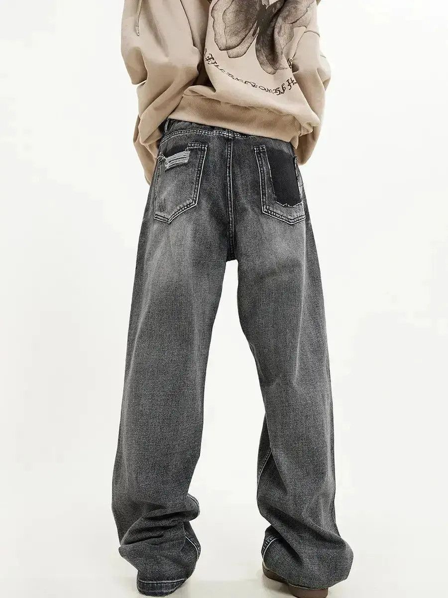 Japanese Brand Loose casual washed straight leg jeans Size US 32 / EU 48 - 2 Thumbnail
