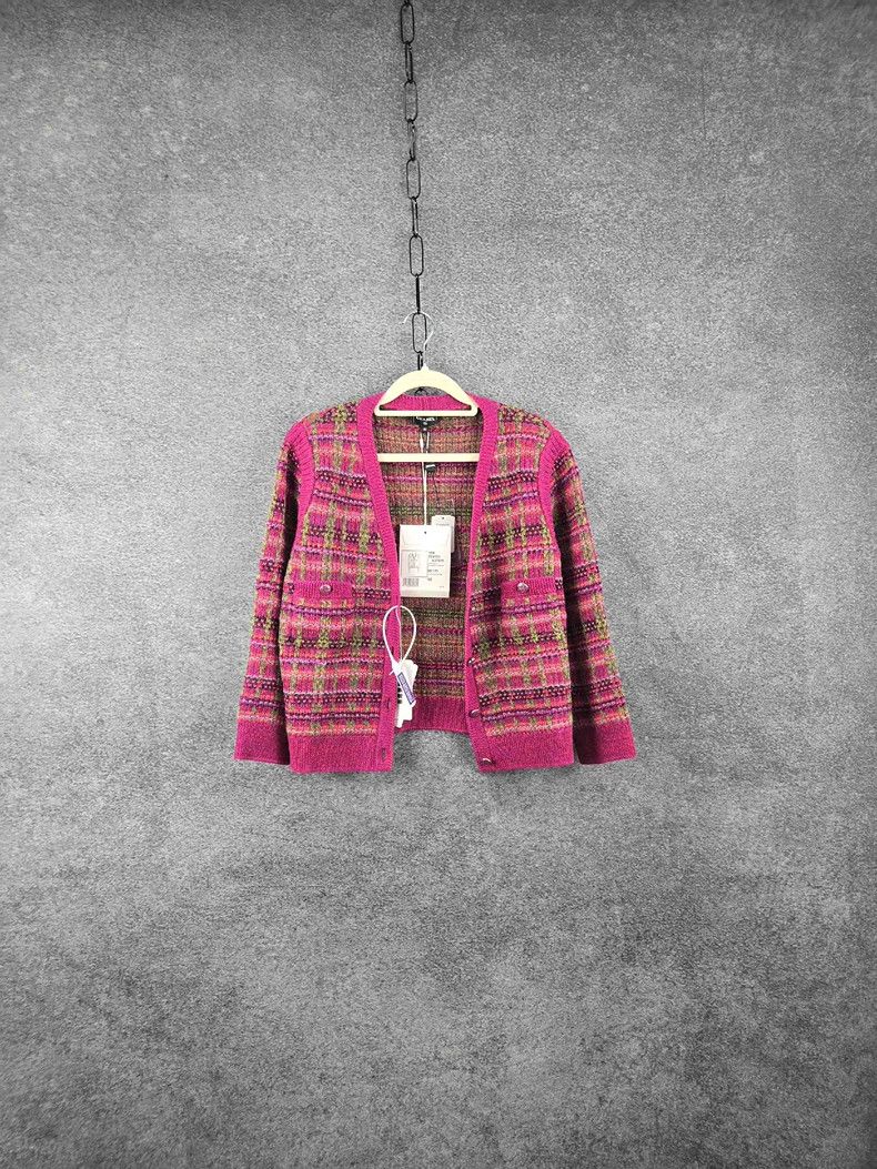 Chanel Chanel Floral checkered cardigan jacket Size S / US 4 / IT 40 - 1 Thumbnail