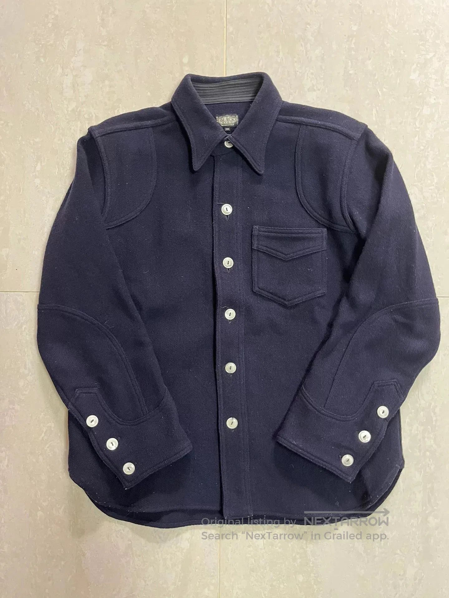 Navy Wool Shirt by Blacksign.