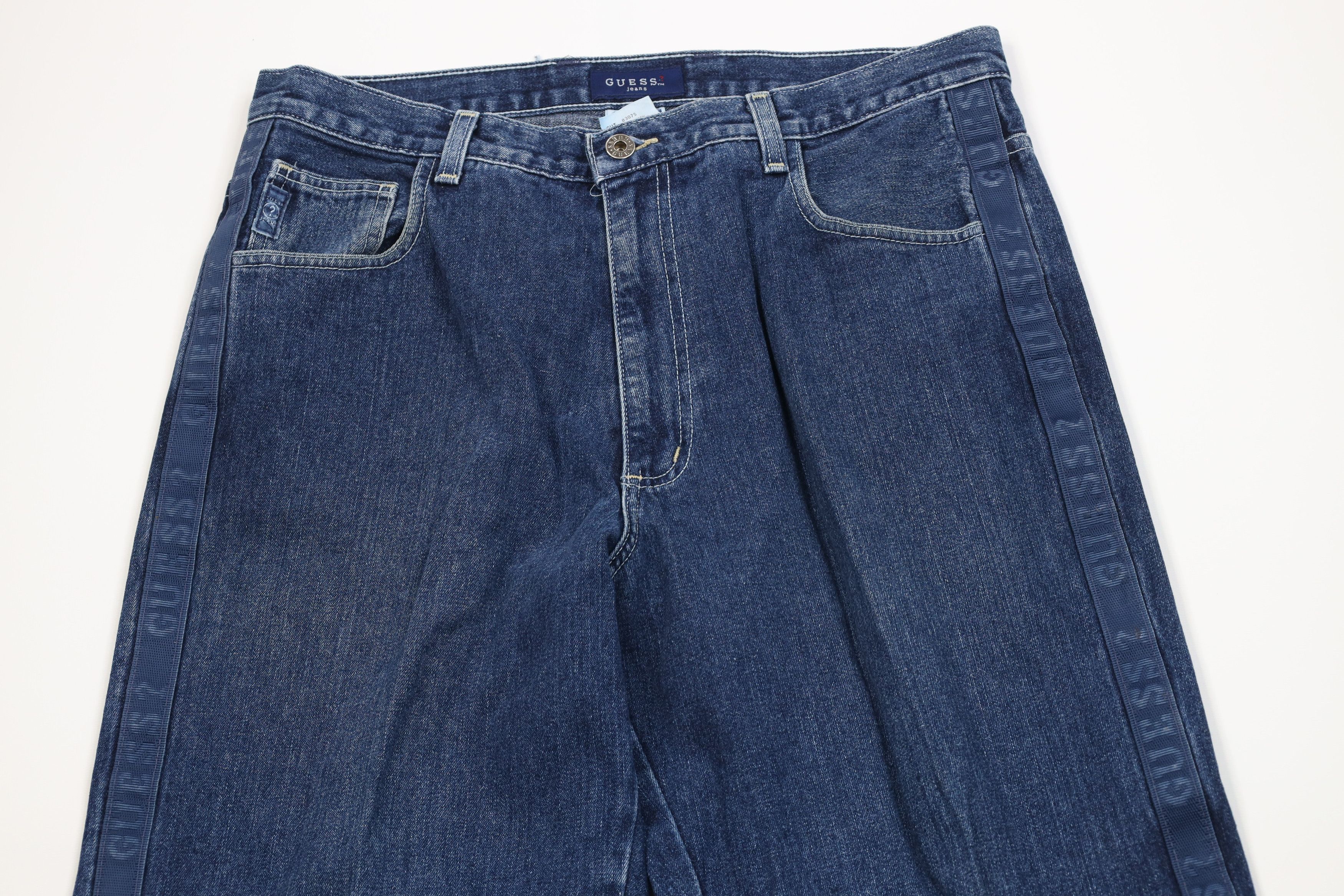 Guess Vintage 90s Guess Spell Taped Logo Wide Leg Denim Jeans USA Size US 34 / EU 50 - 2 Thumbnail