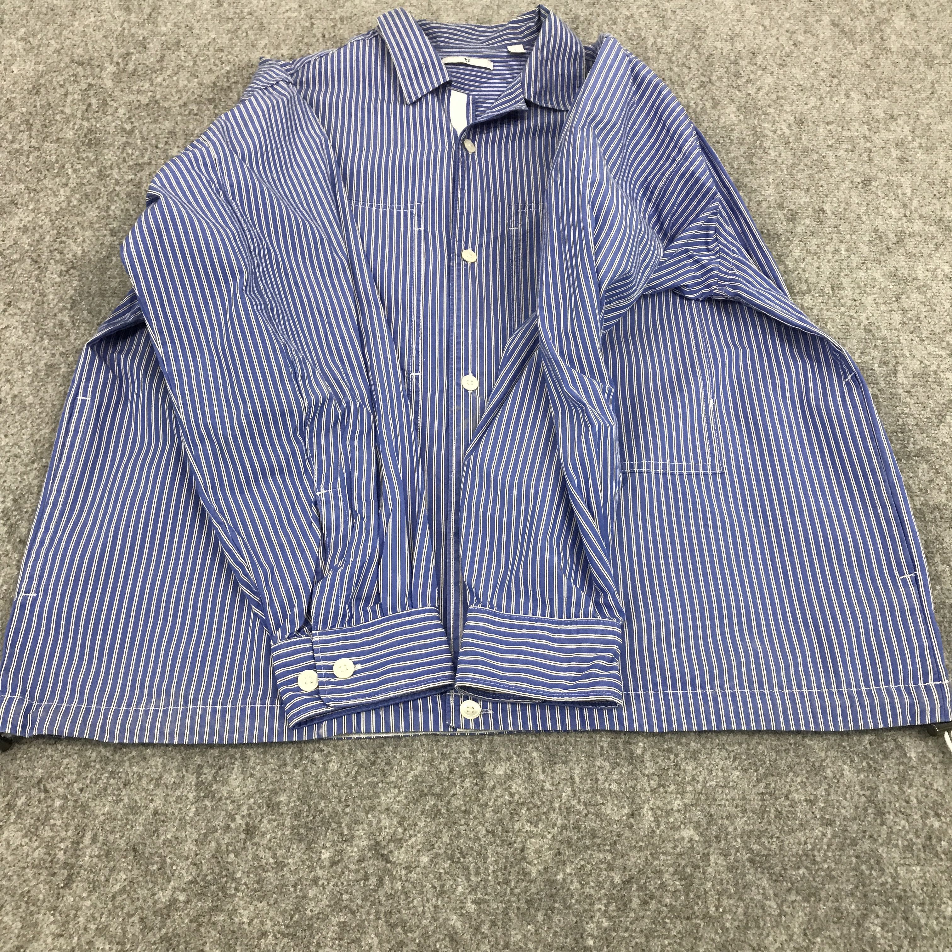 Japanese Brand × Jil Sander × Uniqlo JIL SANDER X UNIQLO STRIPED UP BUTTON JACKET Size US L / EU 52-54 / 3 - 8 Thumbnail