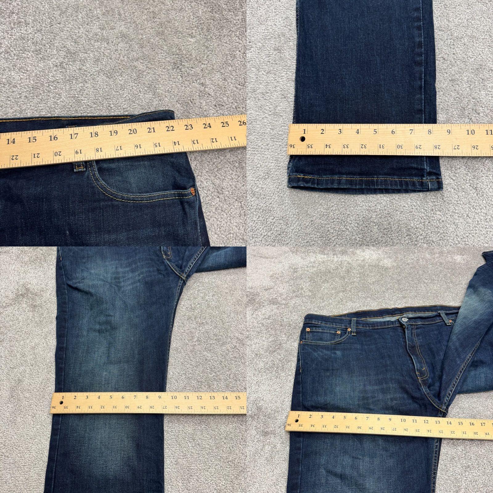 Levi's Levi's 511 Straight Leg Slim Fit Denim Jeans Mens 42x32 Blue Dark Wash Casual Size US 42 / EU 58 - 10 Thumbnail